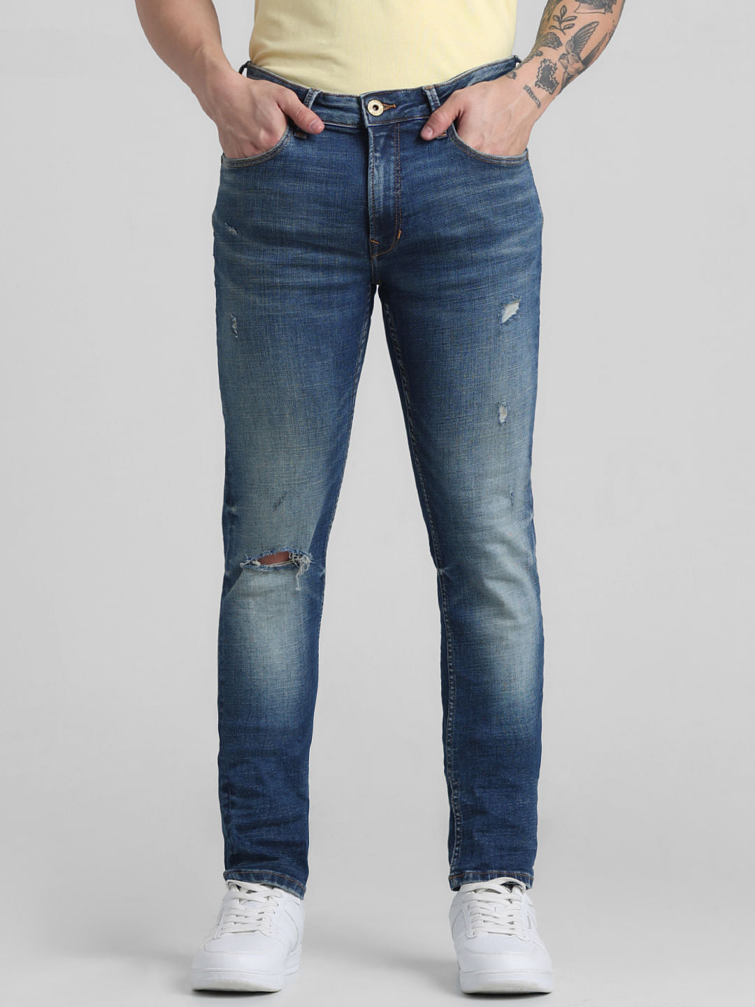 Dark Blue Low Rise Ben Skinny Jeans - 29/30