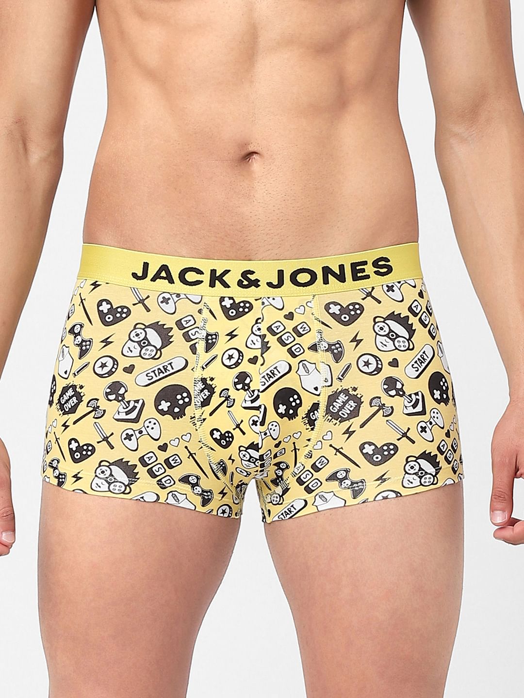 Yellow Graphic Print Trunks - S