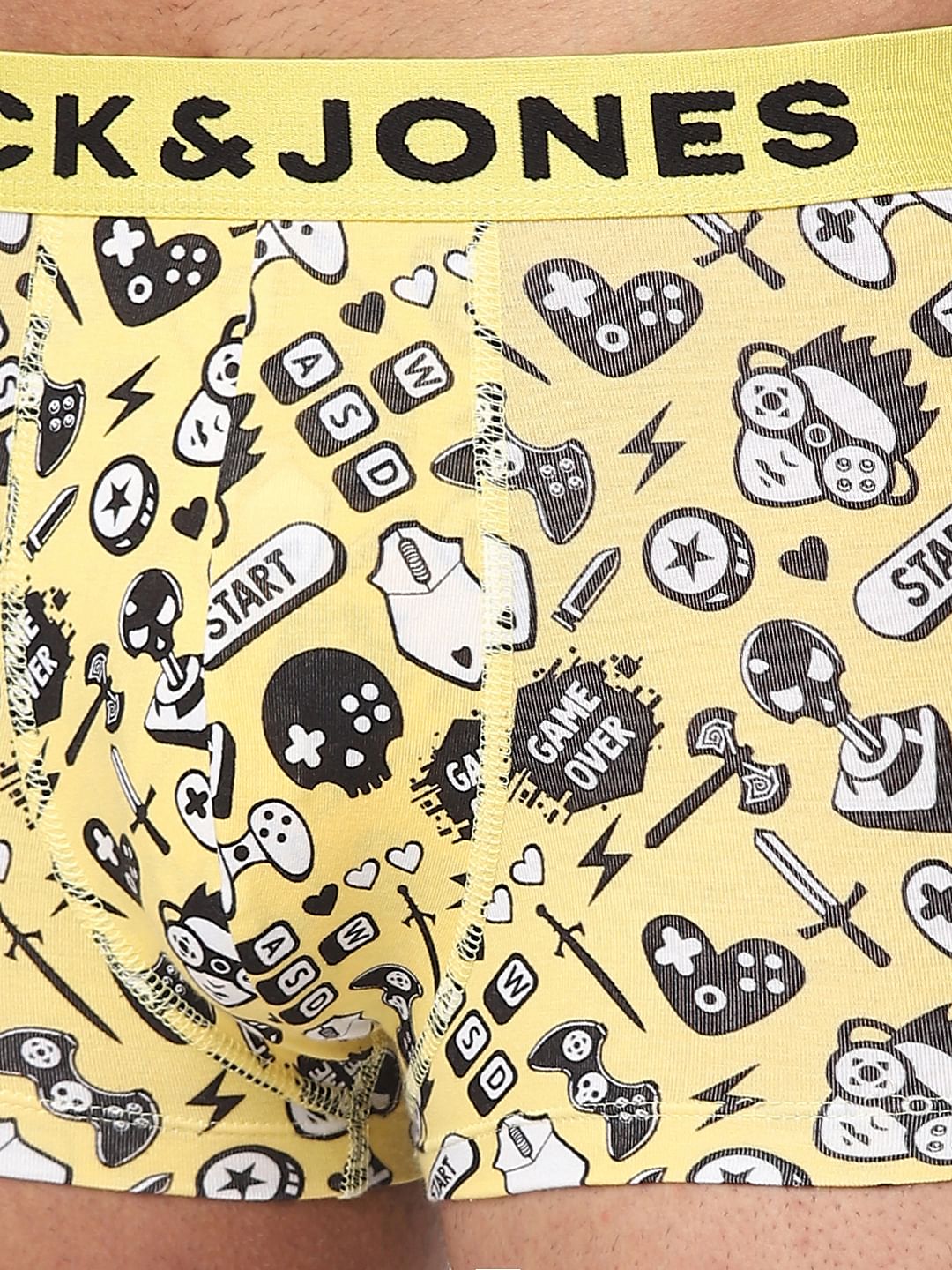 Yellow Graphic Print Trunks