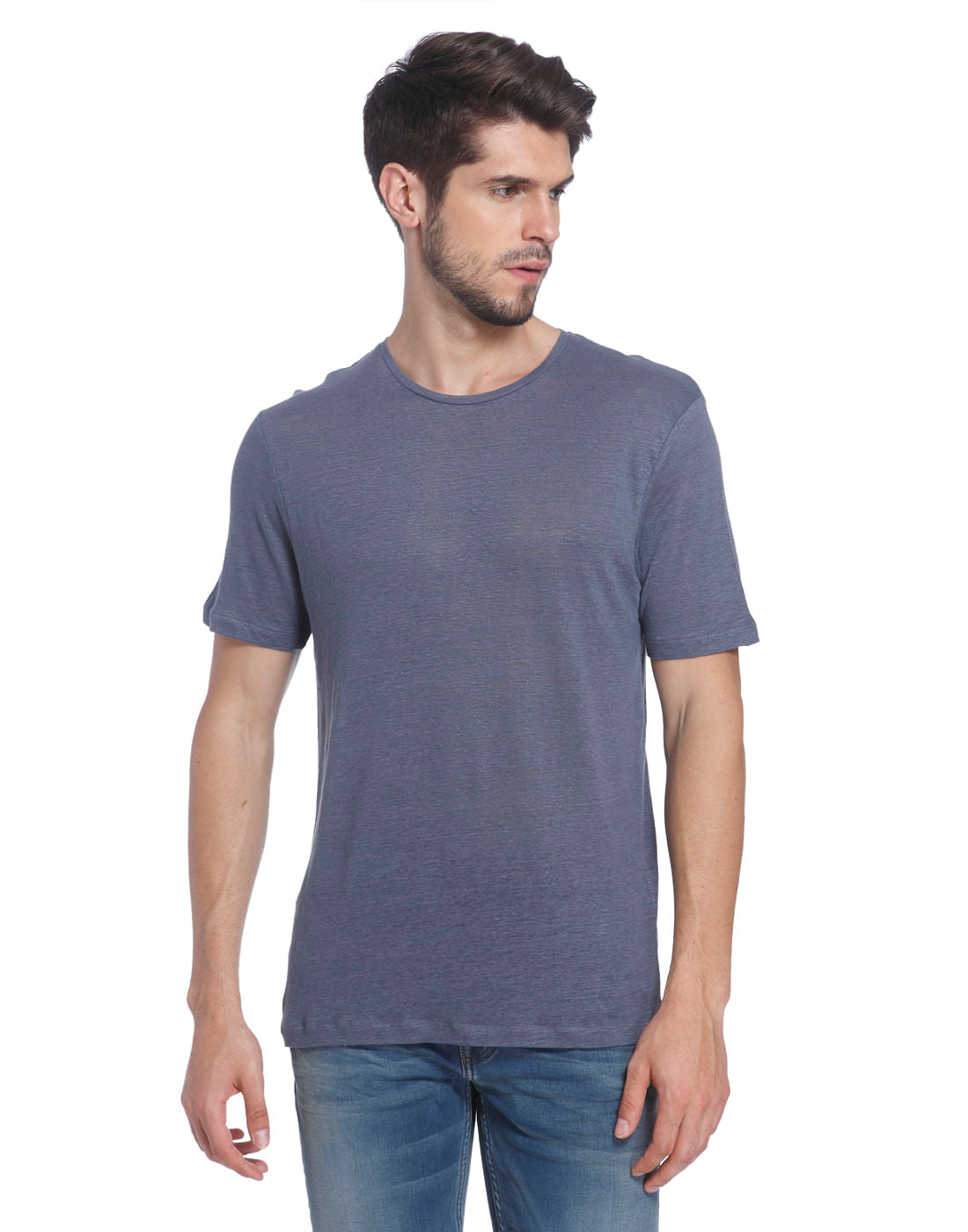 Solid Linen T-Shirt - S