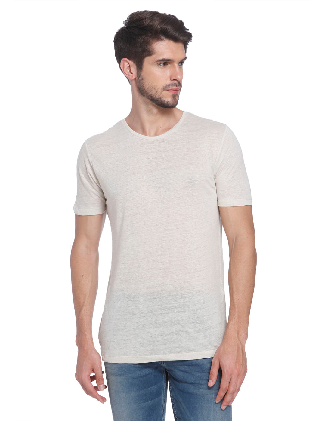 Solid Linen T-Shirt - S