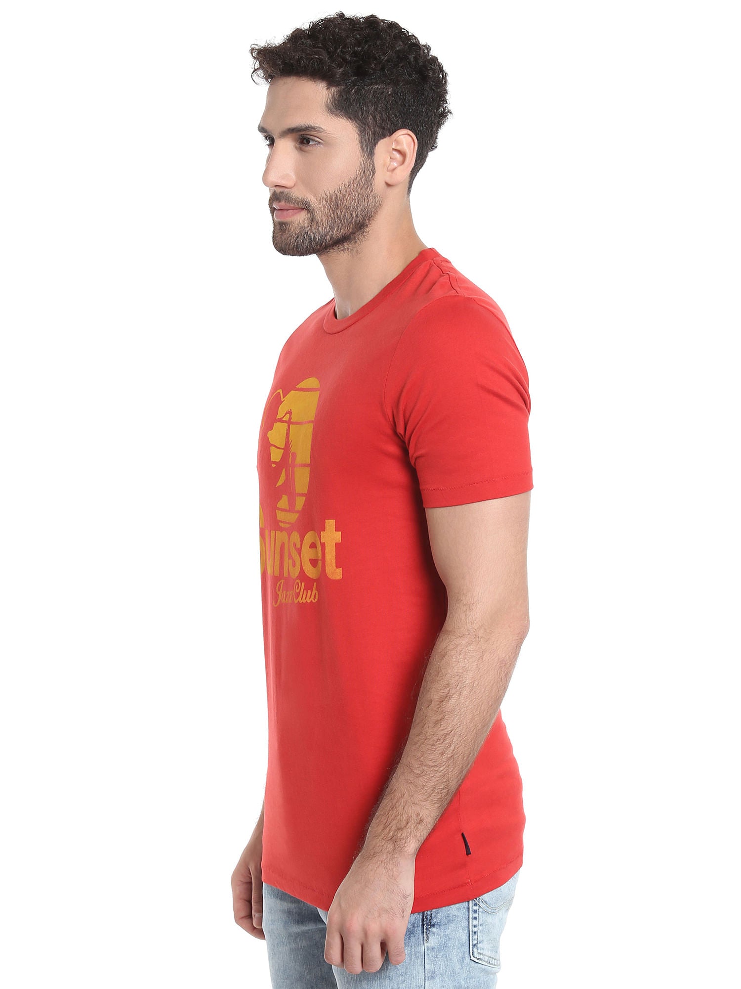 Red Graphic Print Crew Neck T-Shirt