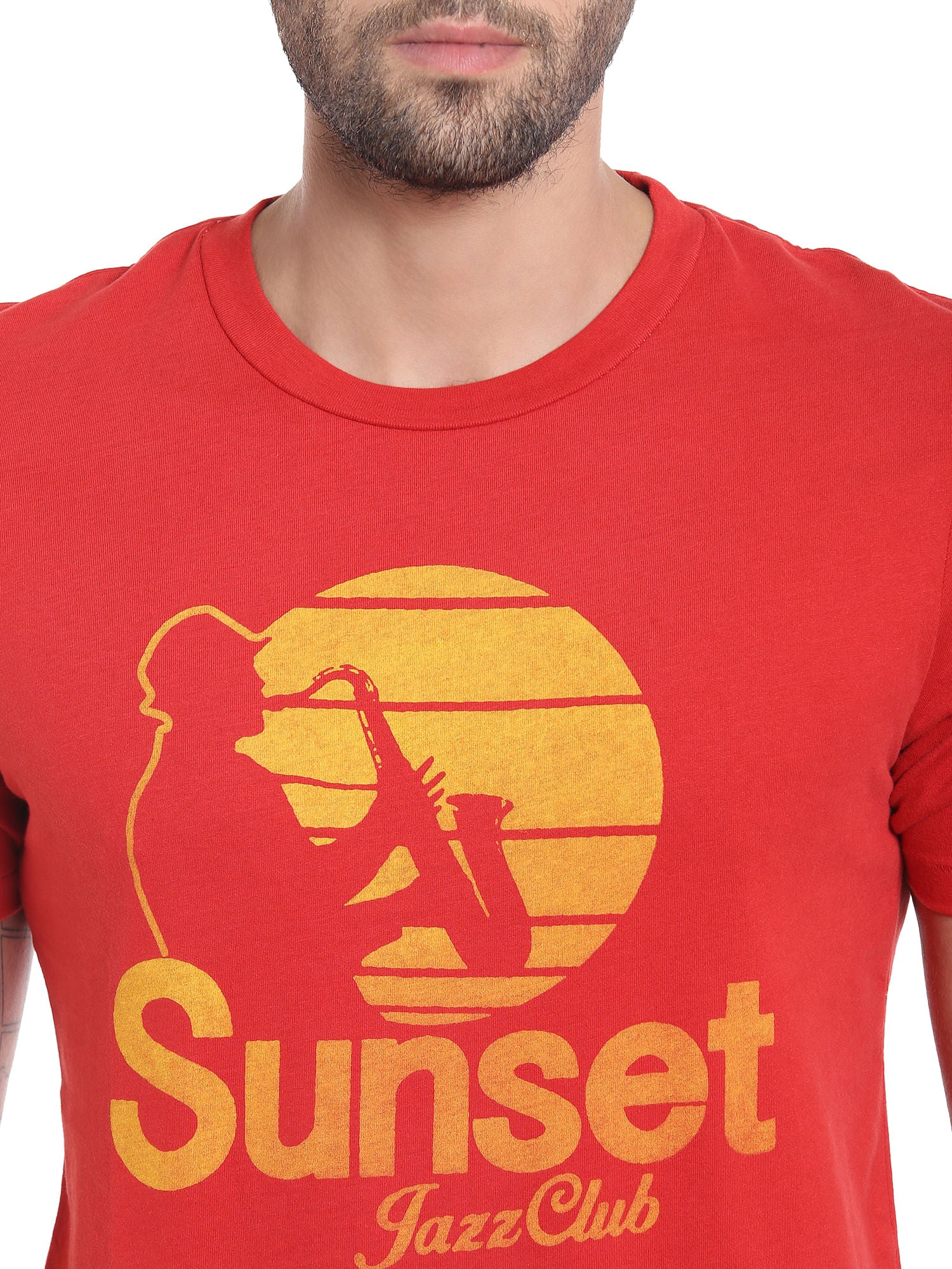 Red Graphic Print Crew Neck T-Shirt
