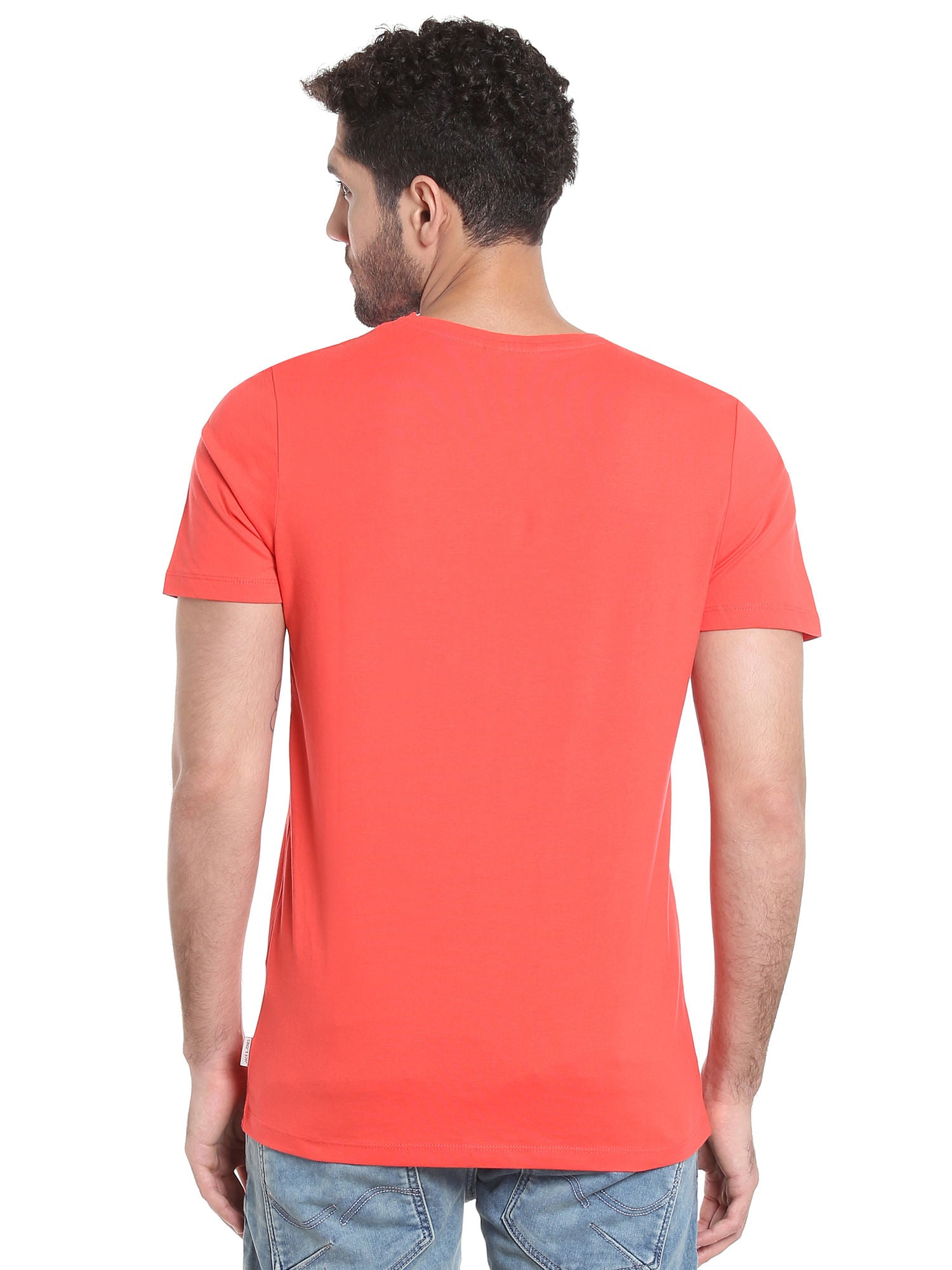 Orange Circular Stripes Crew Neck T-Shirt