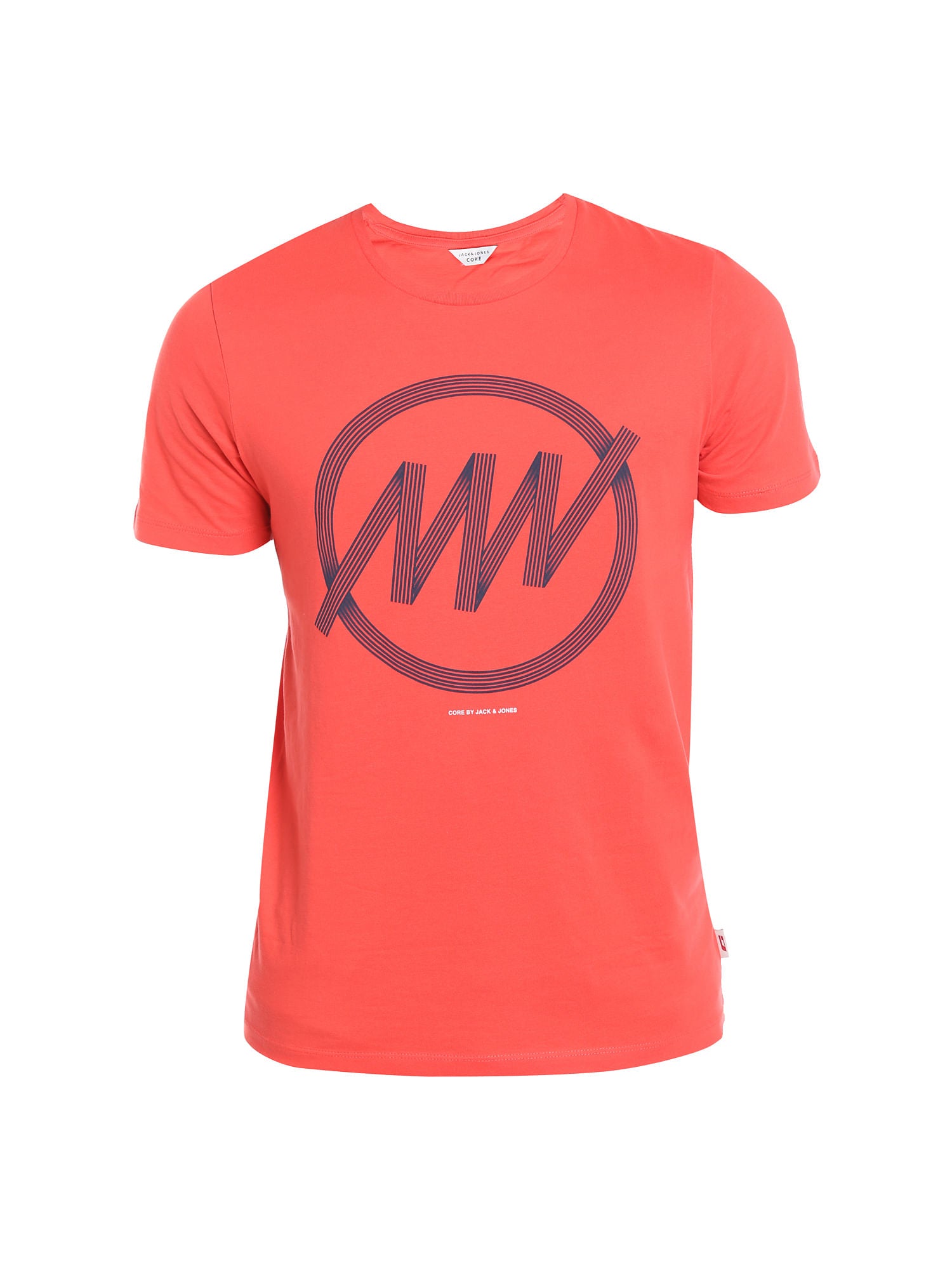 Orange Circular Stripes Crew Neck T-Shirt