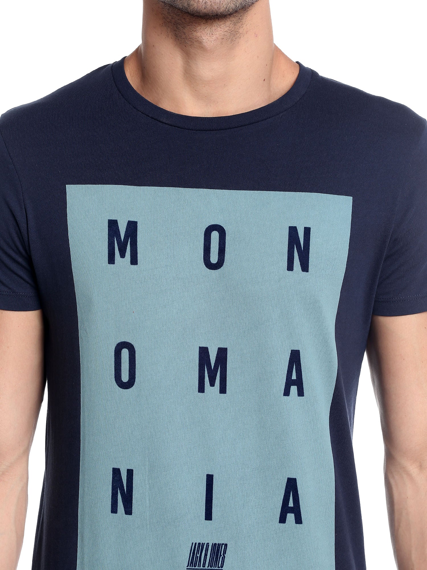 Dark Blue Printed Slim Fit T-Shirt
