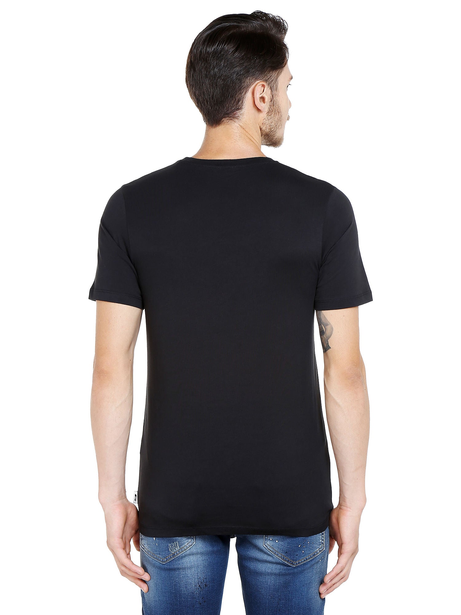 Graphic Print Black Crew Neck T-Shirt