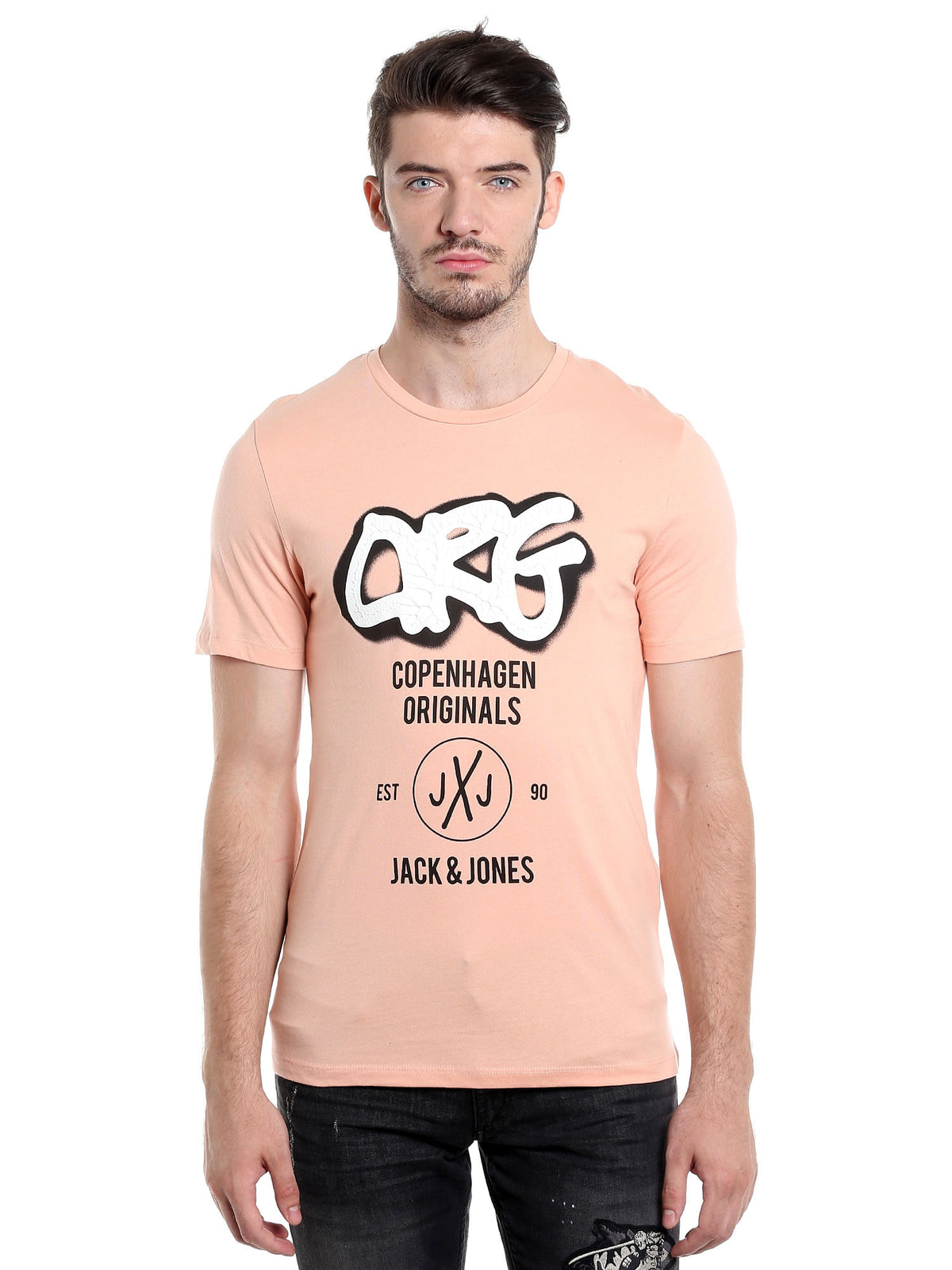 Pink Graphic Print Crew Neck Tee - S