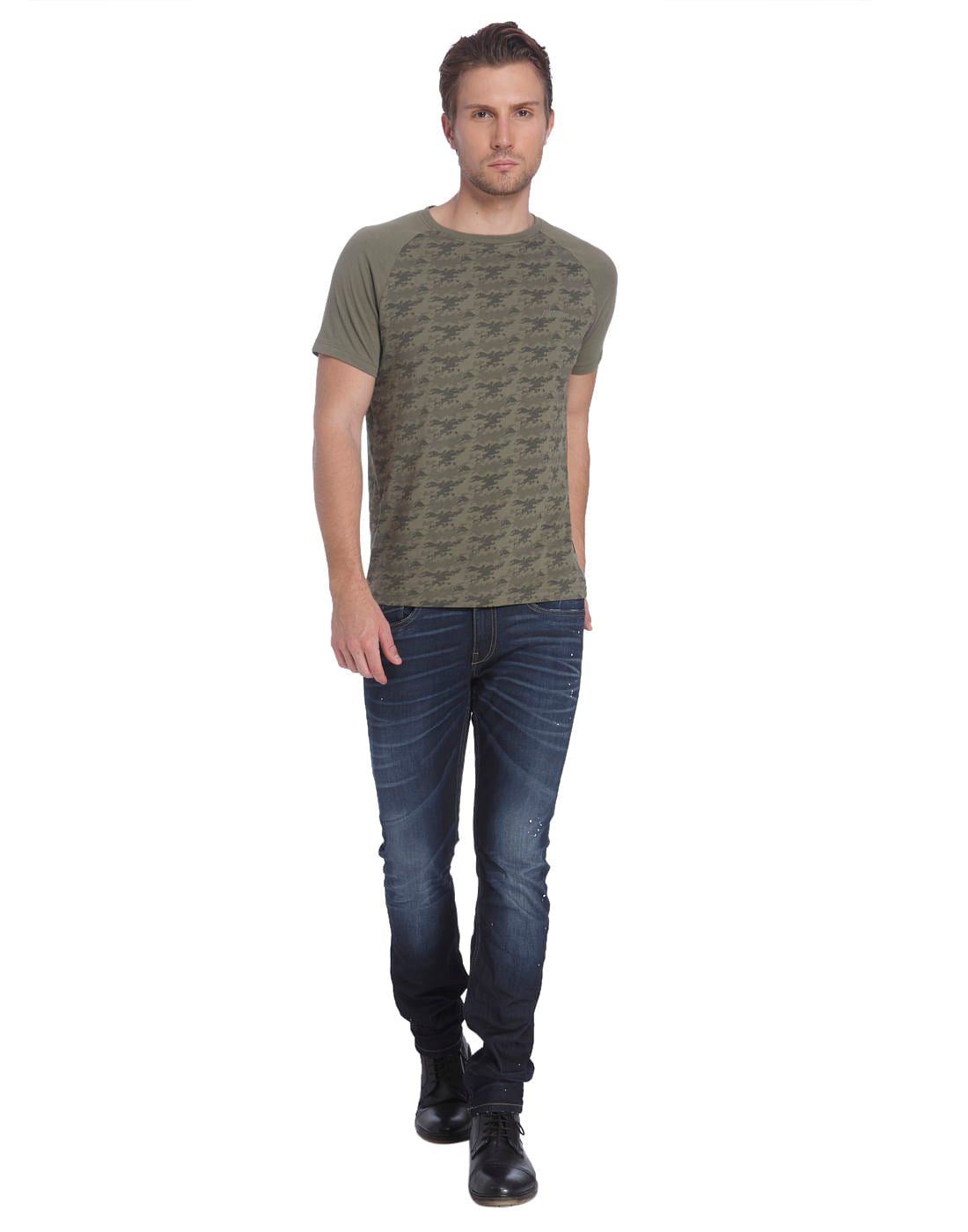 Camo Green Crew Neck T-Shirt