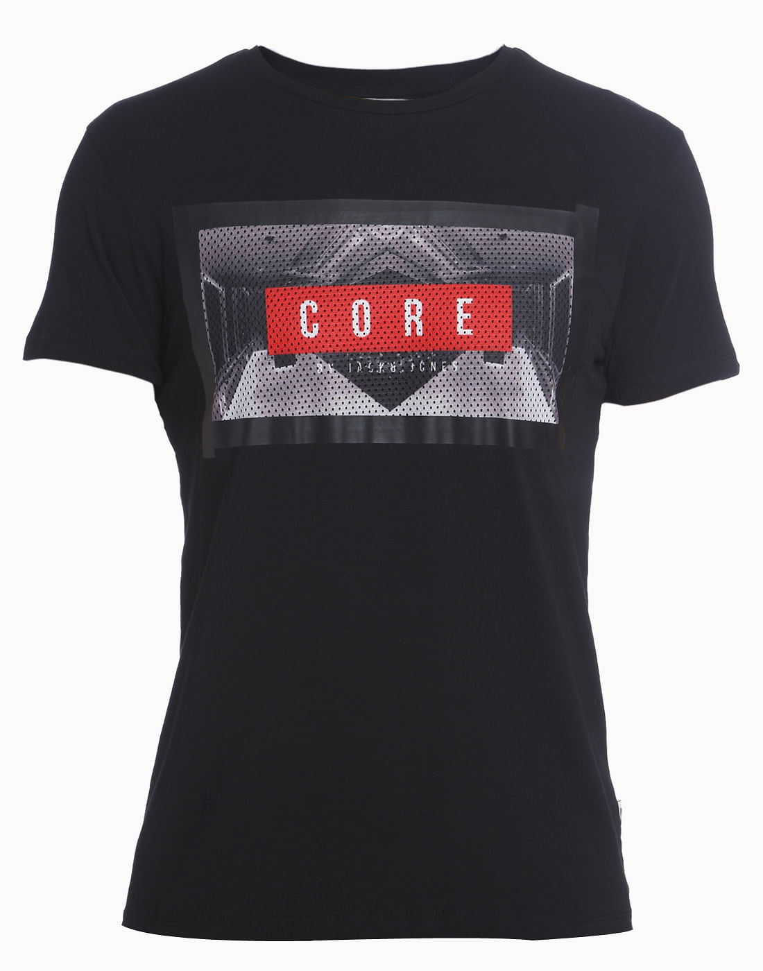 Black Graphic Print Crew Neck T-Shirt