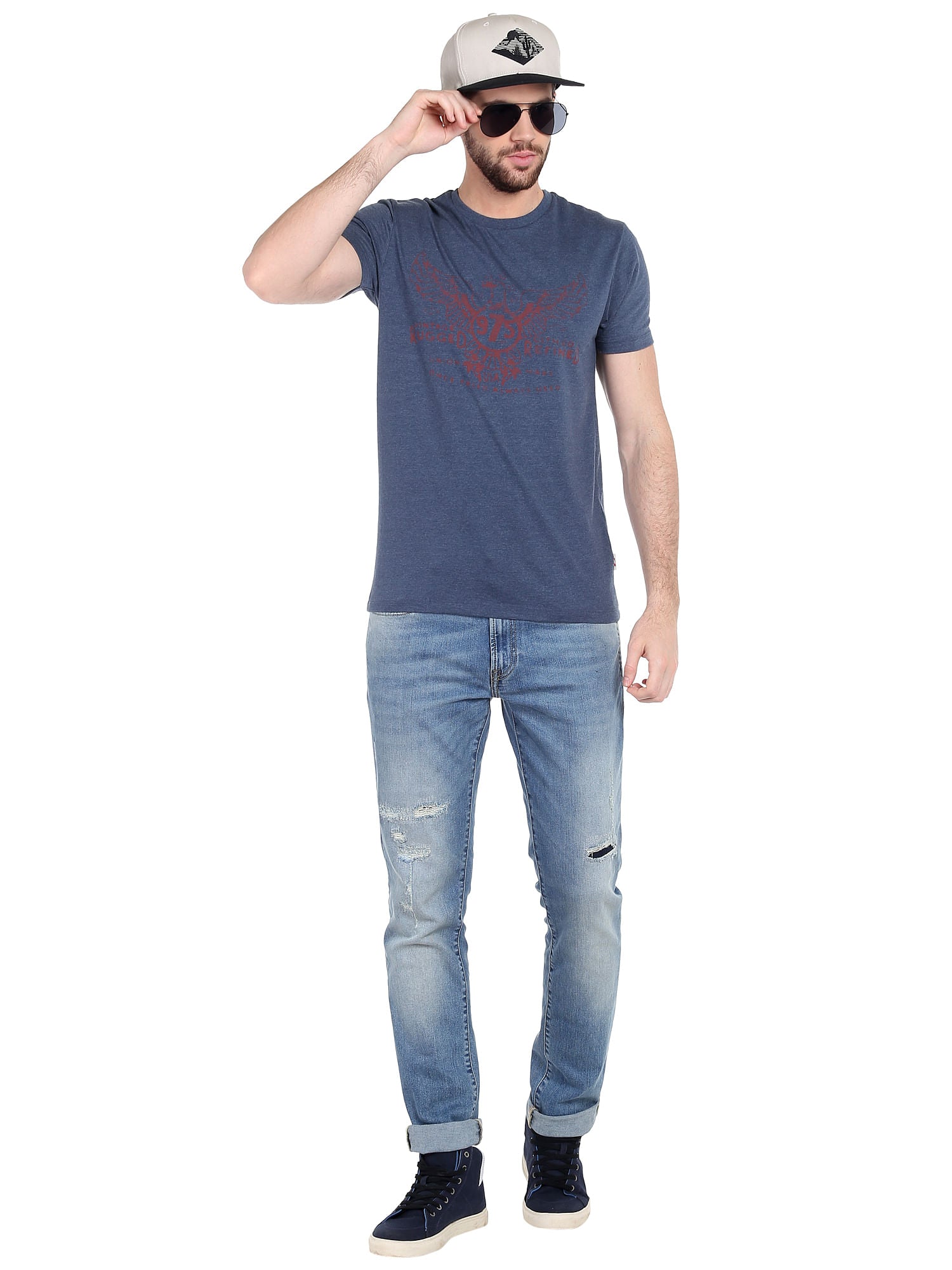 Blue Graphic Print T-Shirt