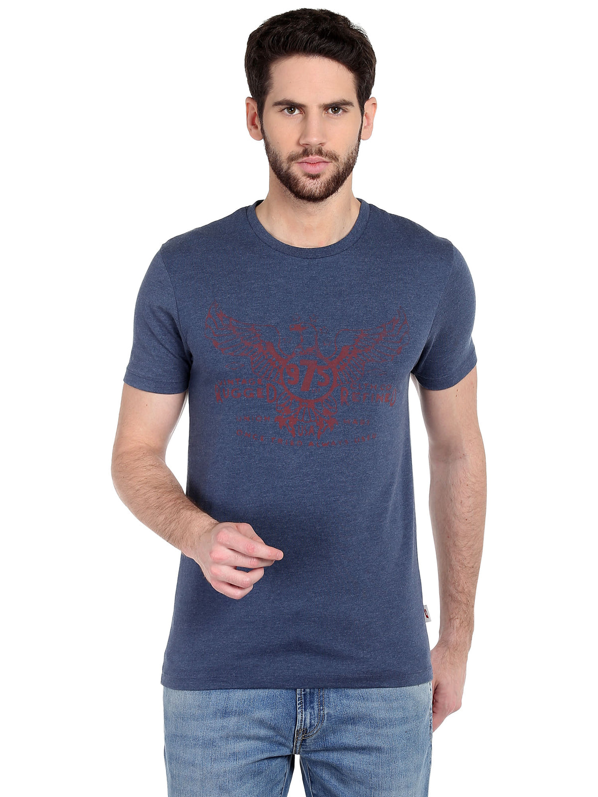 Blue Graphic Print T-Shirt - S
