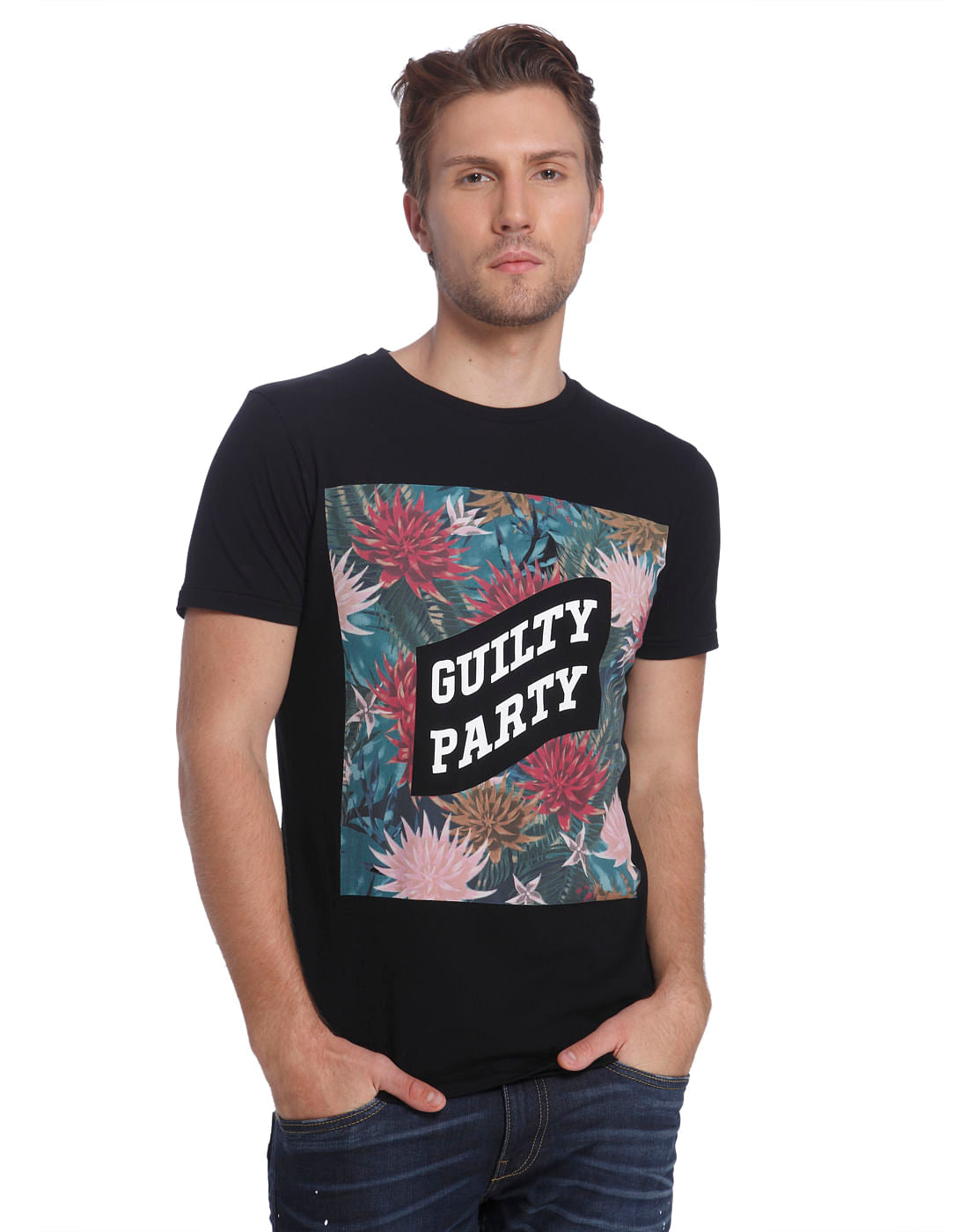 Printed Casual T-Shirt - S