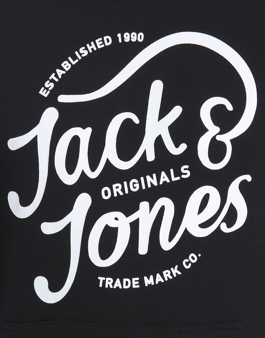 Black Logo Print Hoodie Sweatshirt