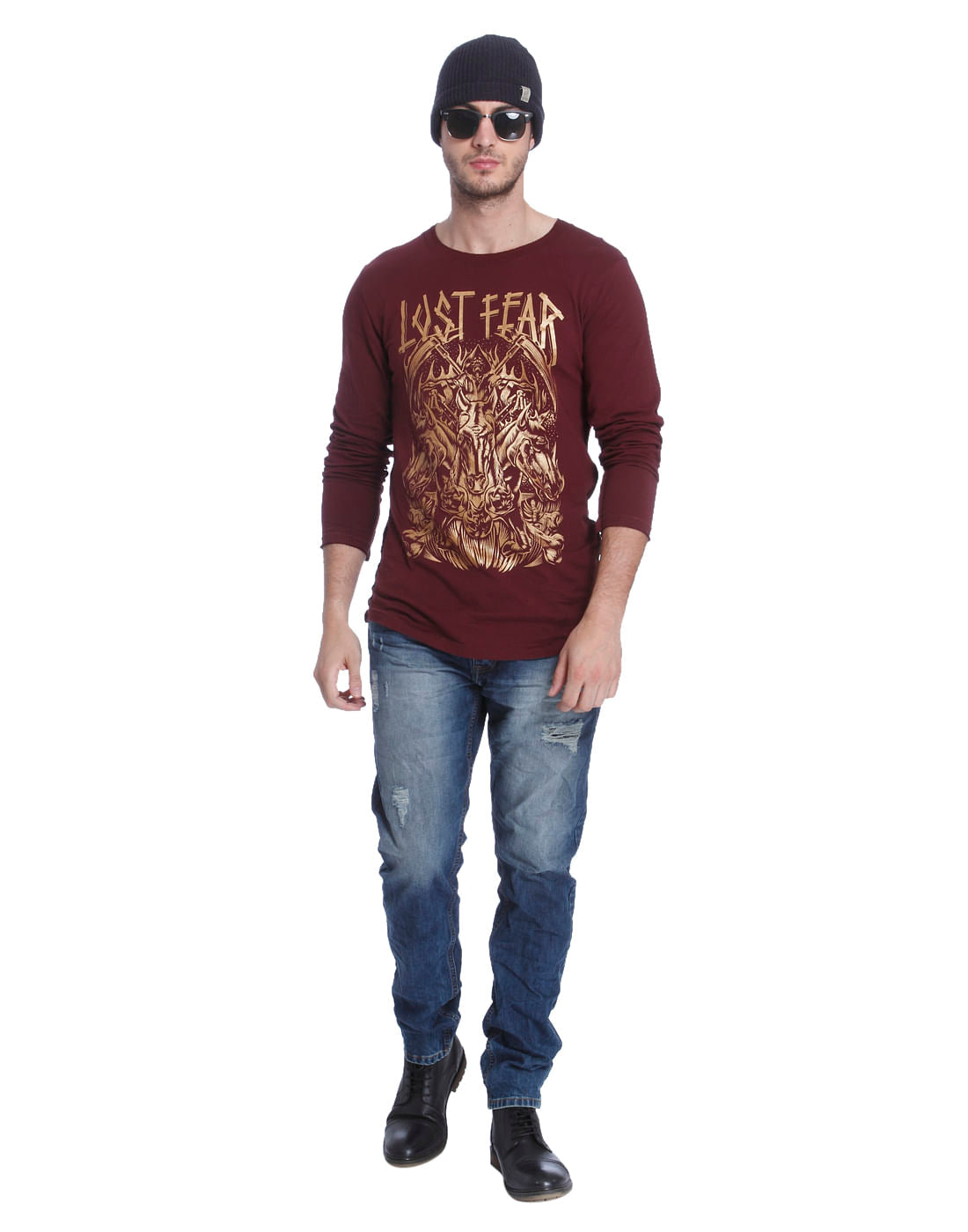Red Graphic Print Crew Neck T-Shirt