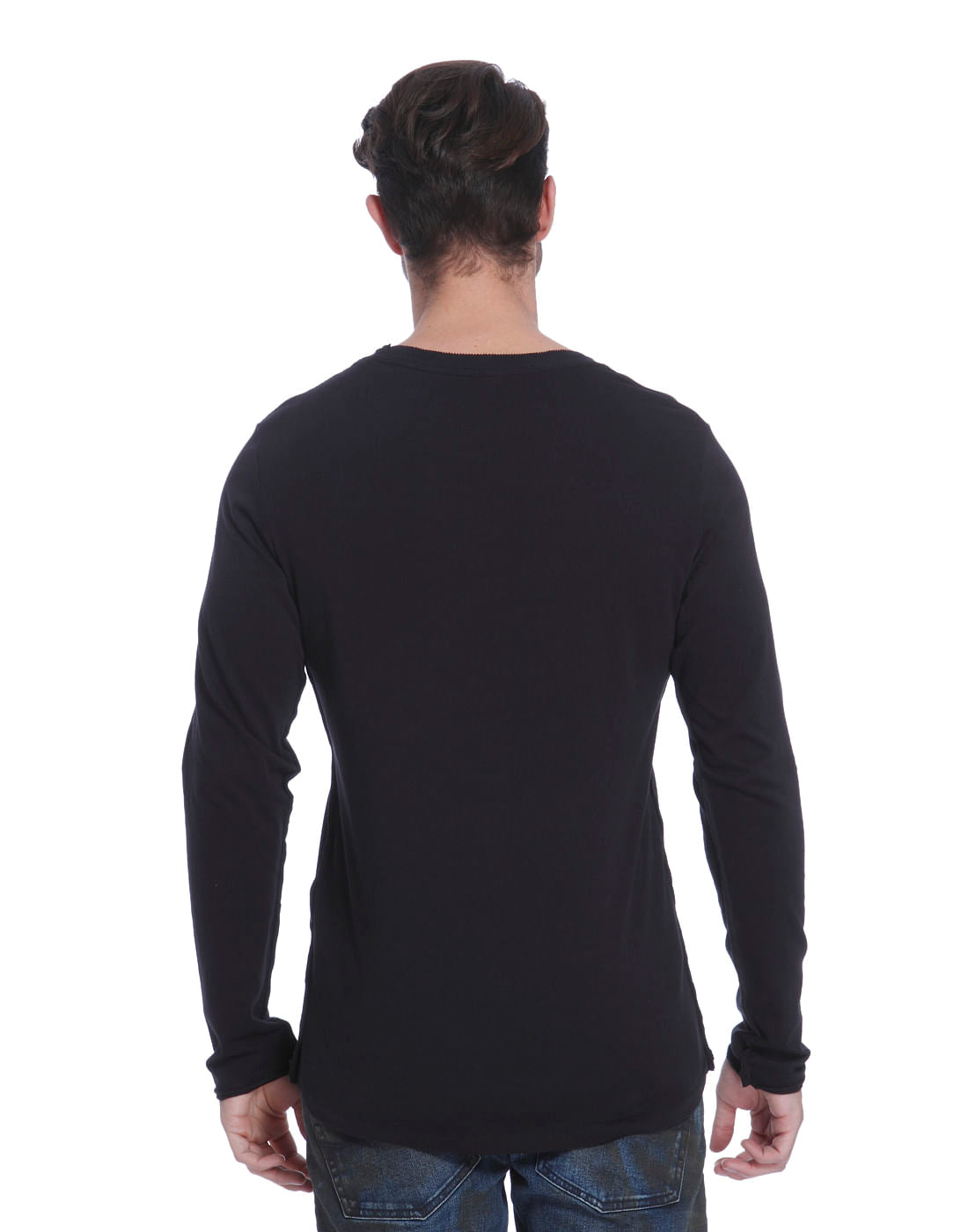 Black Graphic Print Crew Neck T-Shirt