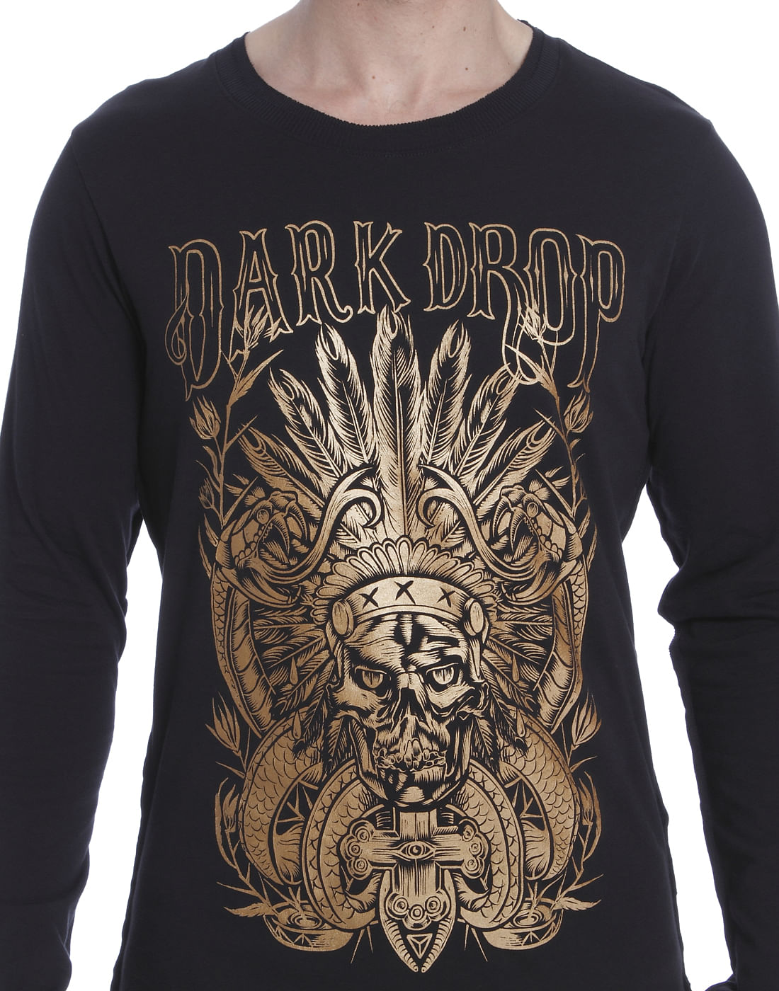 Black Graphic Print Crew Neck T-Shirt