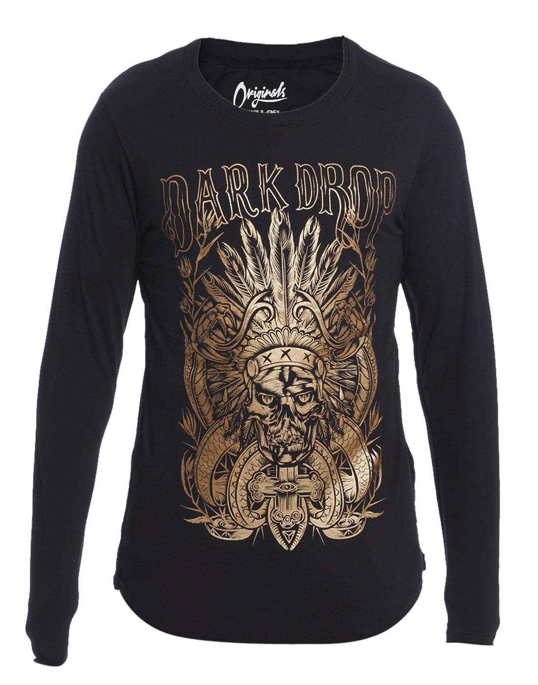 Black Graphic Print Crew Neck T-Shirt