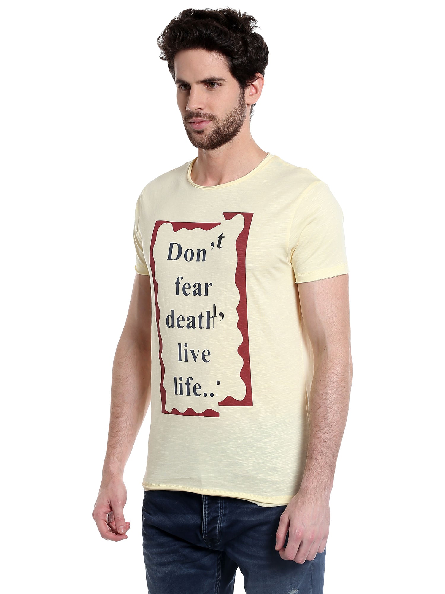 Yellow Slogan Print T-Shirt