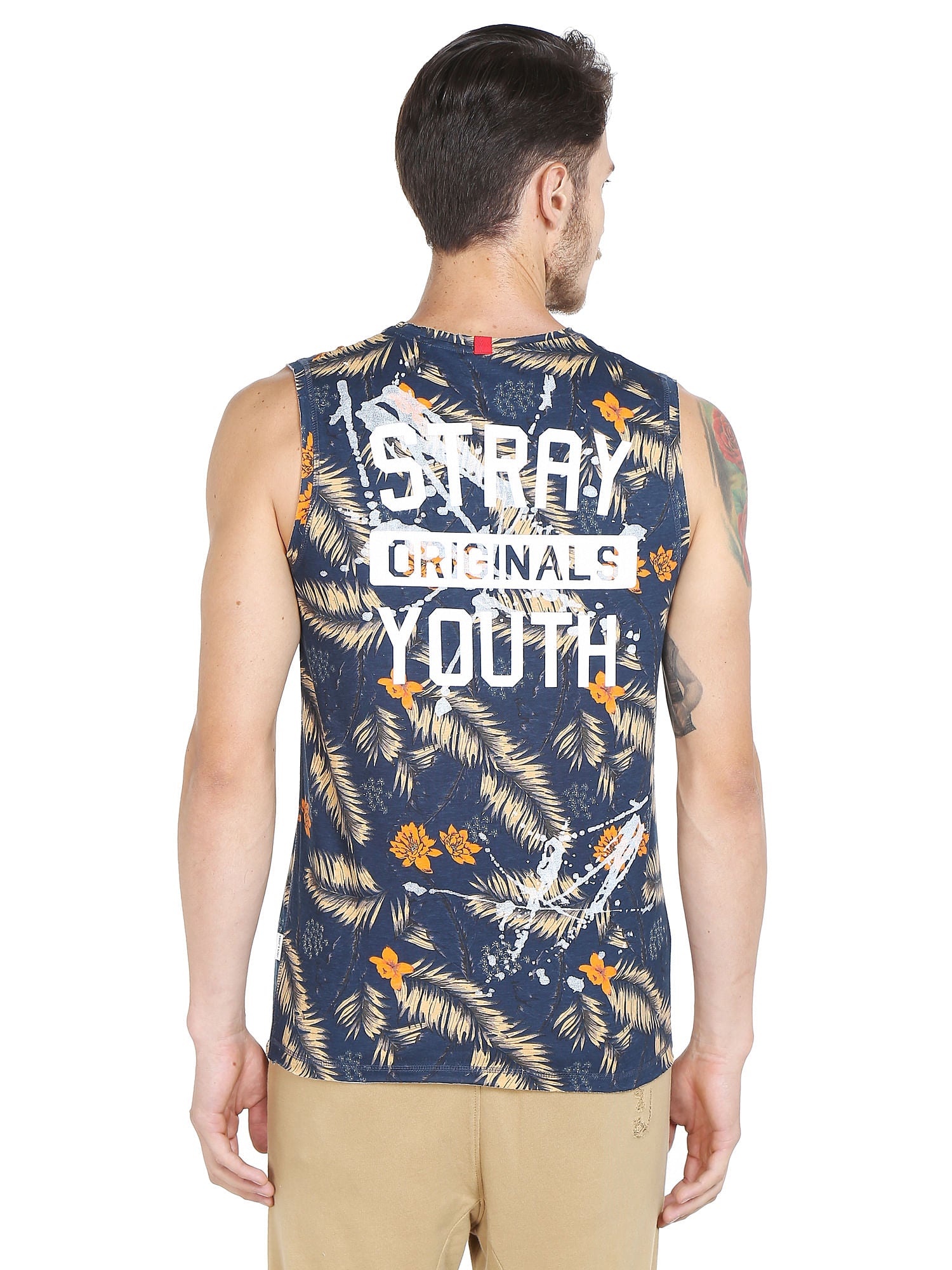 Blue Floral & Fauna Tank Top