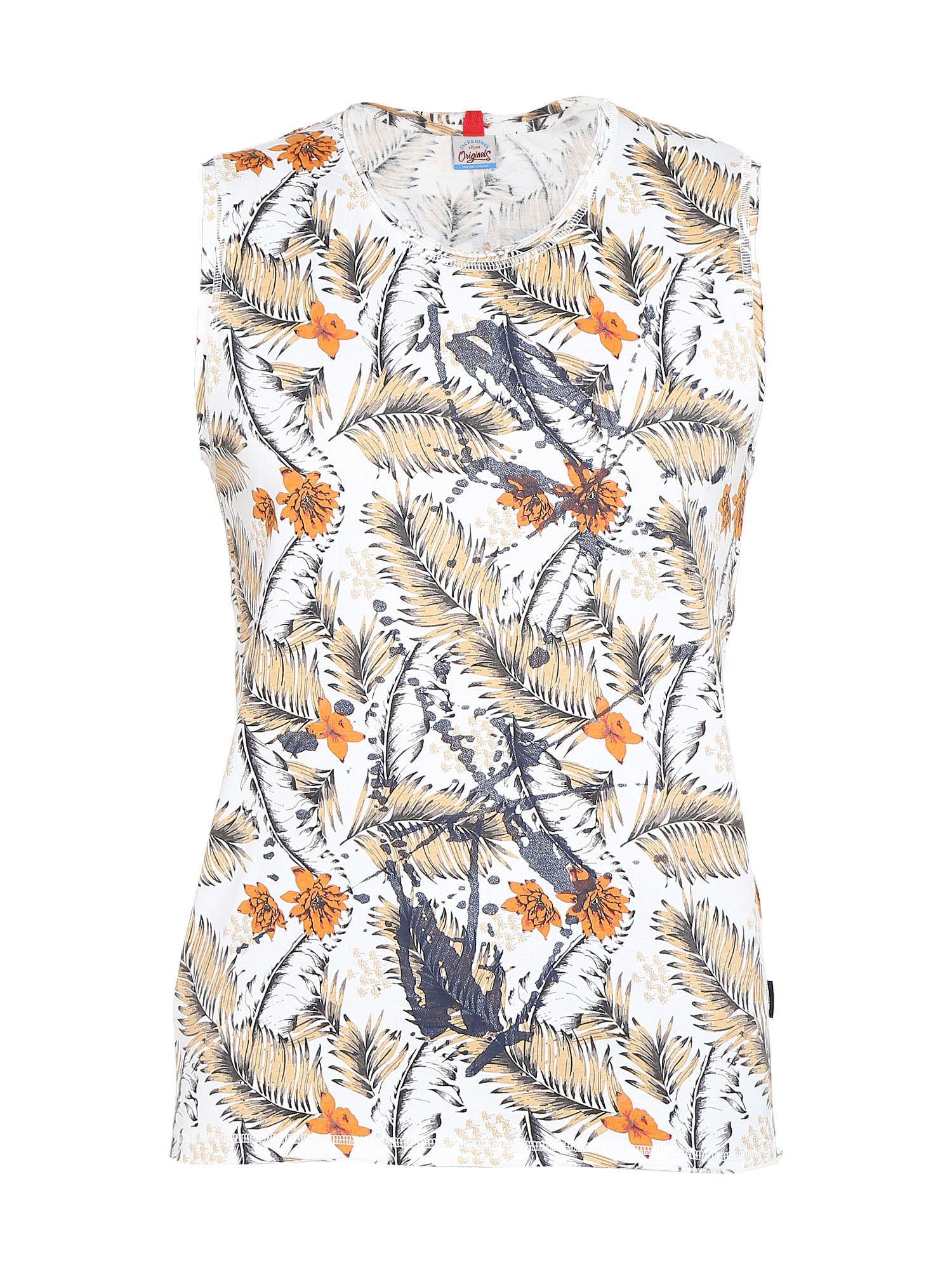 White Floral & Fauna Tank Top