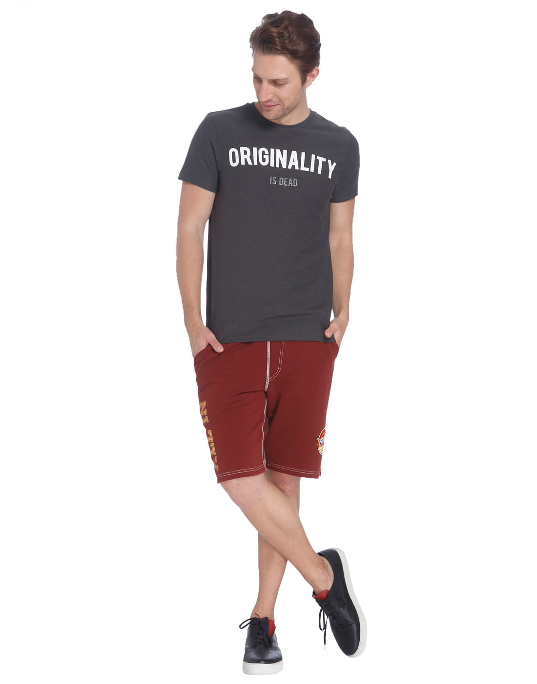 Black Crew Neck Slogan T-Shirt - S