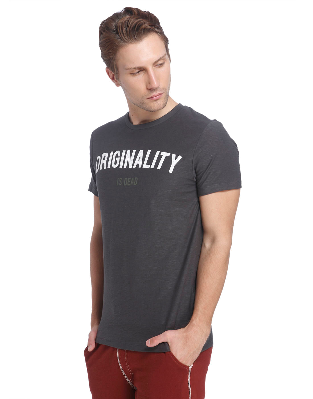 Black Crew Neck Slogan T-Shirt