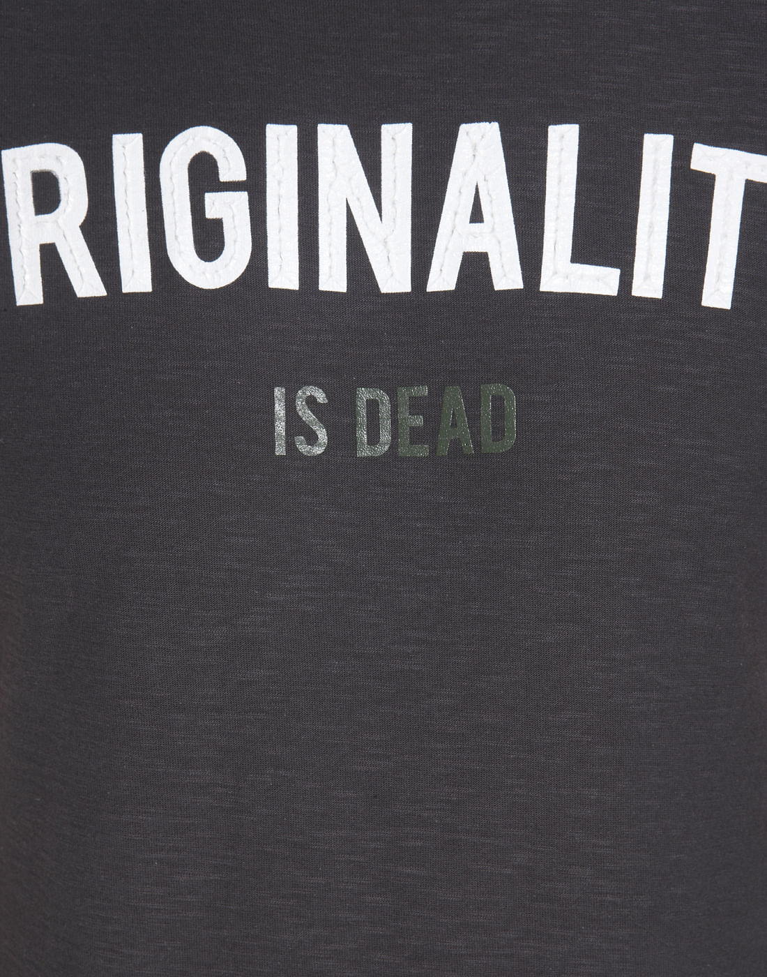 Black Crew Neck Slogan T-Shirt
