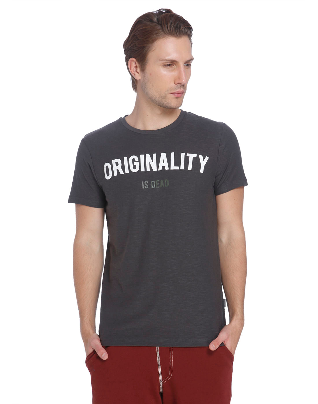Black Crew Neck Slogan T-Shirt