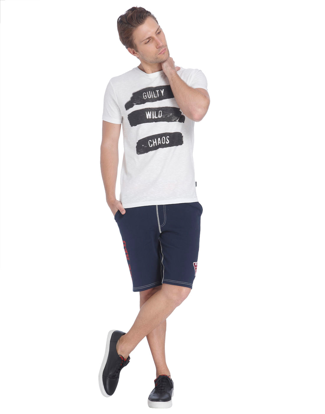 White Crew Neck Slogan T-Shirt