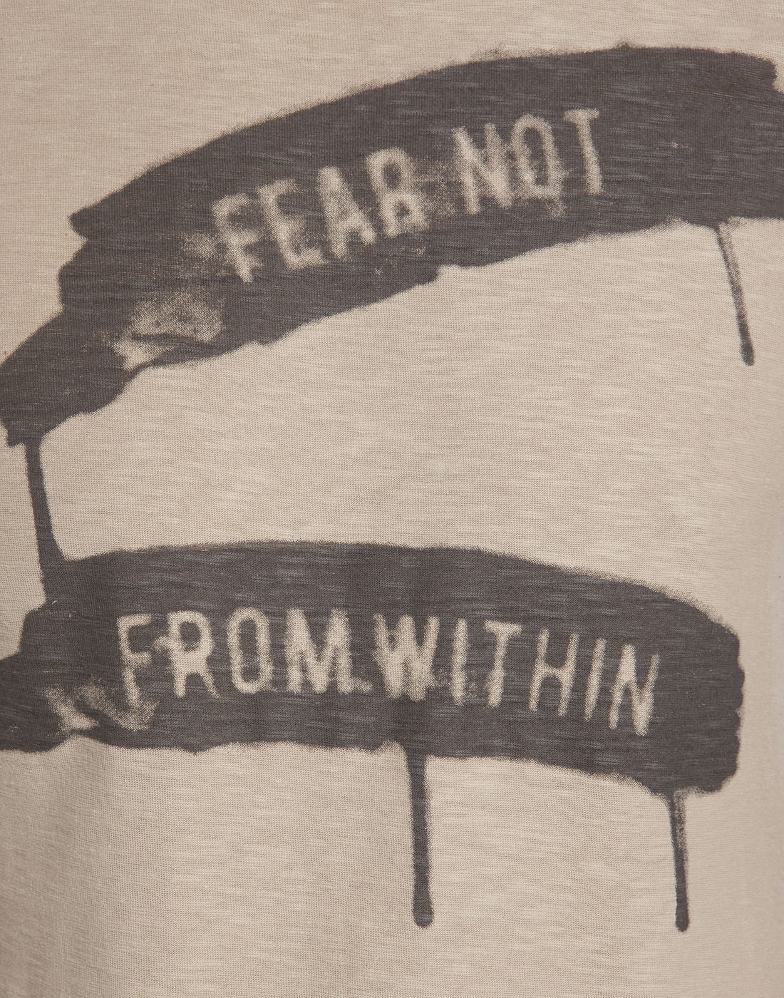 Brown Crew Neck Slogan T-Shirt
