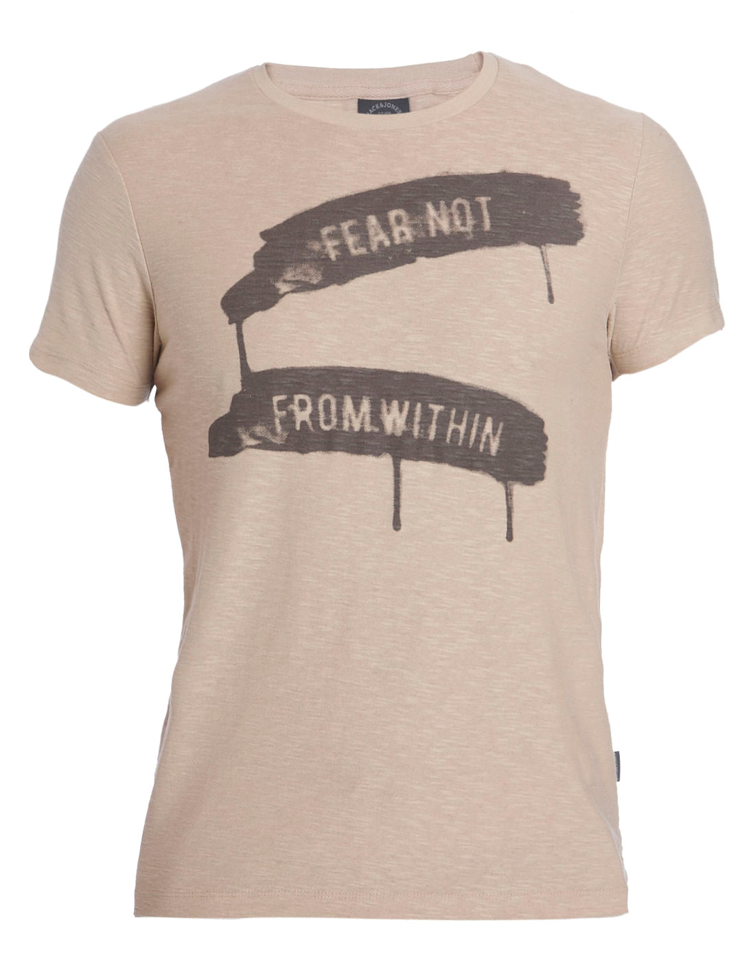 Brown Crew Neck Slogan T-Shirt