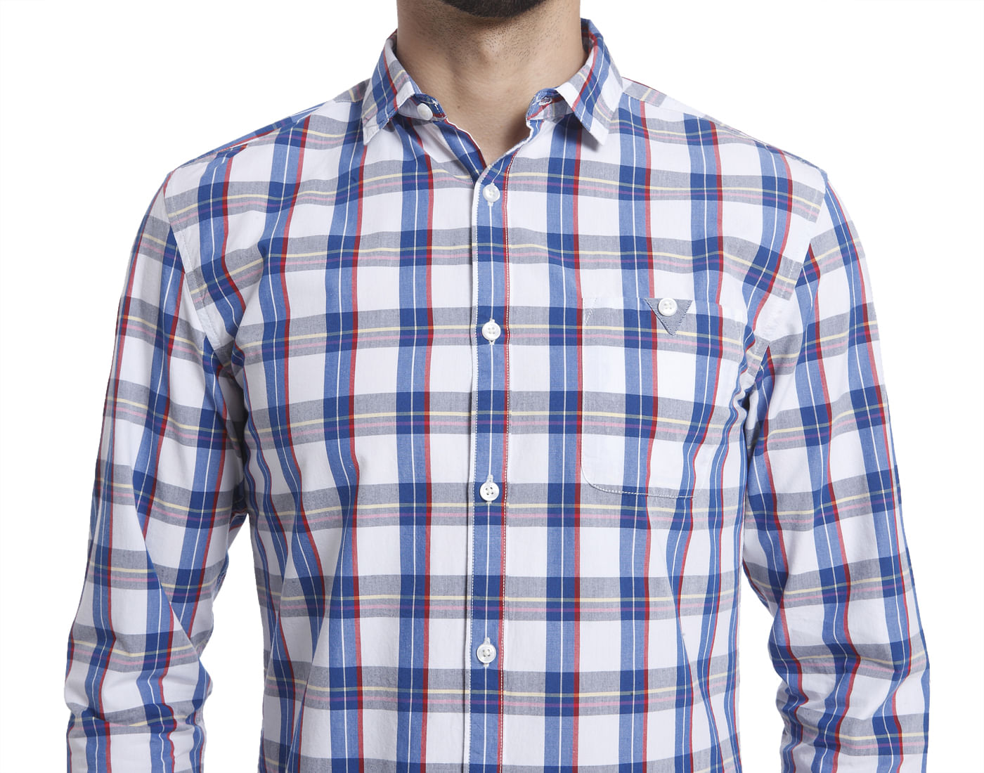 Checks White/Blue Casual Shirt