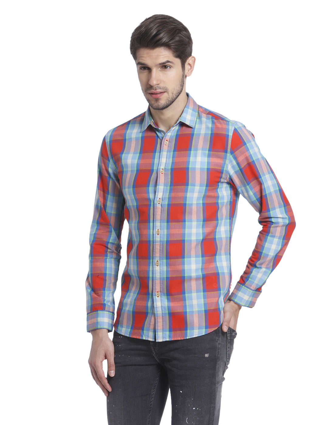 Checks Lipstick Red Casual Shirt