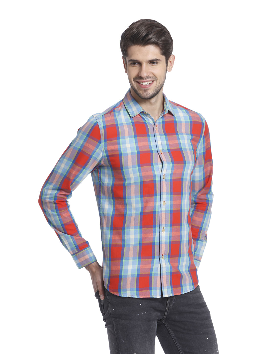 Checks Lipstick Red Casual Shirt