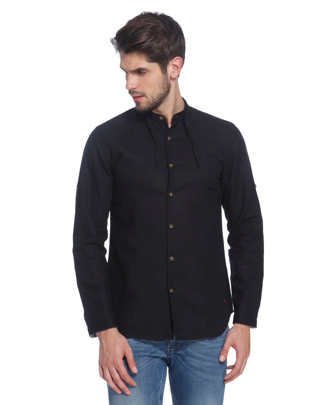 Solid Casual Linen Shirt - S