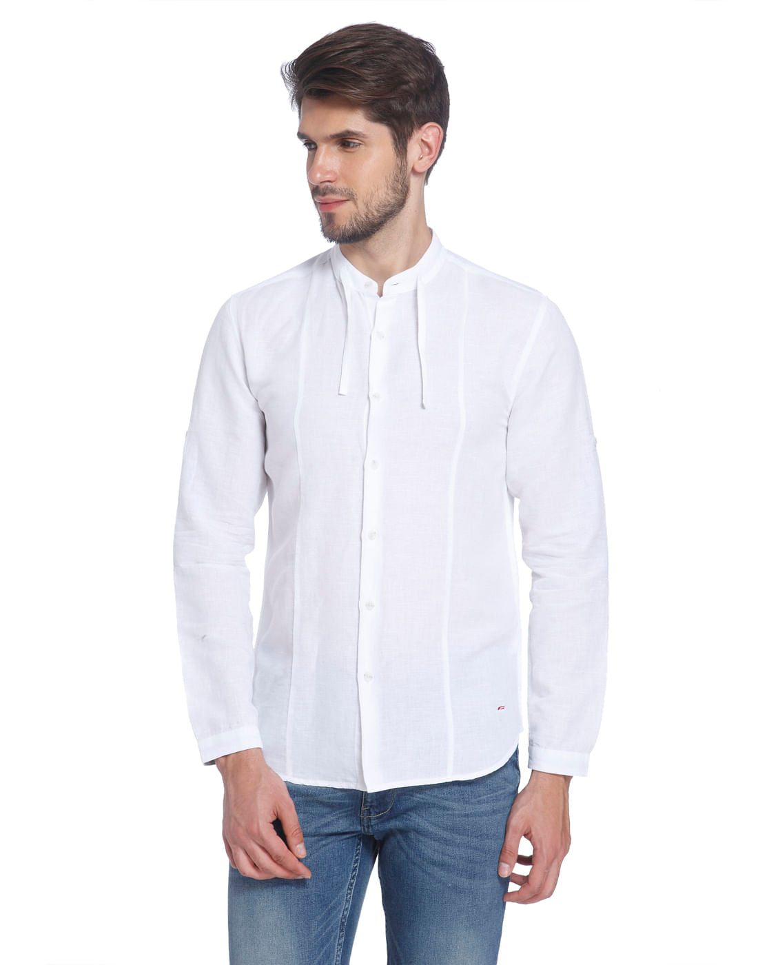 Solid Casual Linen Shirt - S