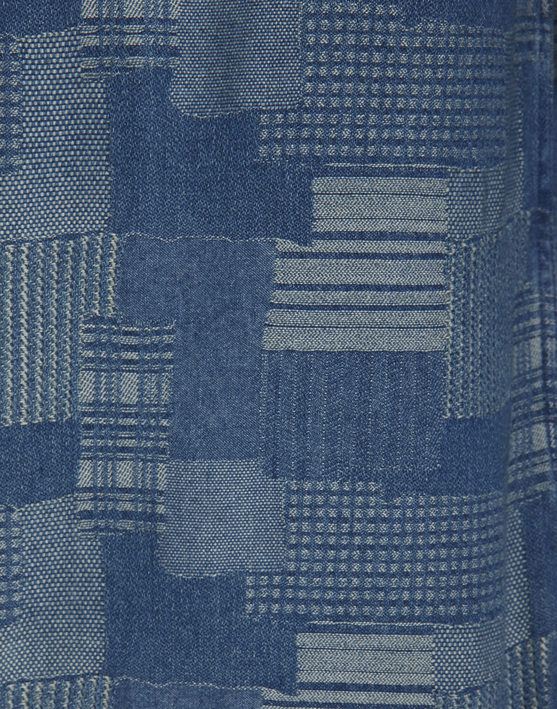 Blue Tile Print Slim Shirt