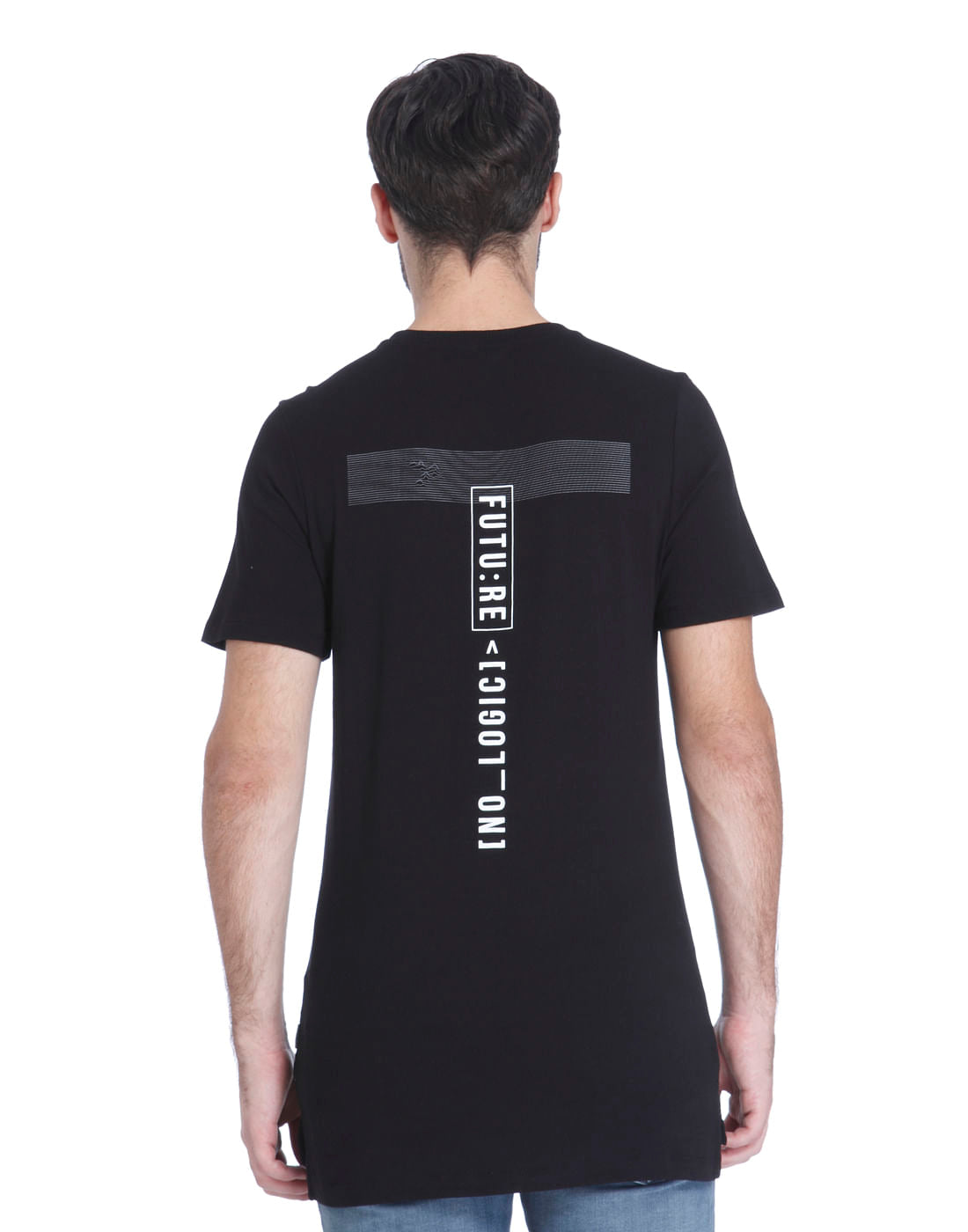 Black Graphic Print Crew Neck T-Shirt