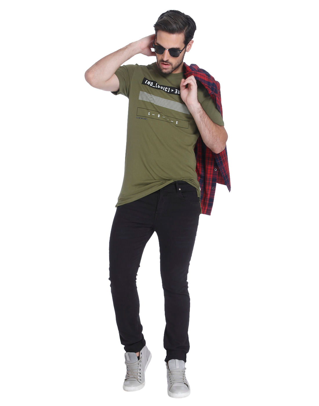 Green Graphic Print Crew Neck T-Shirt