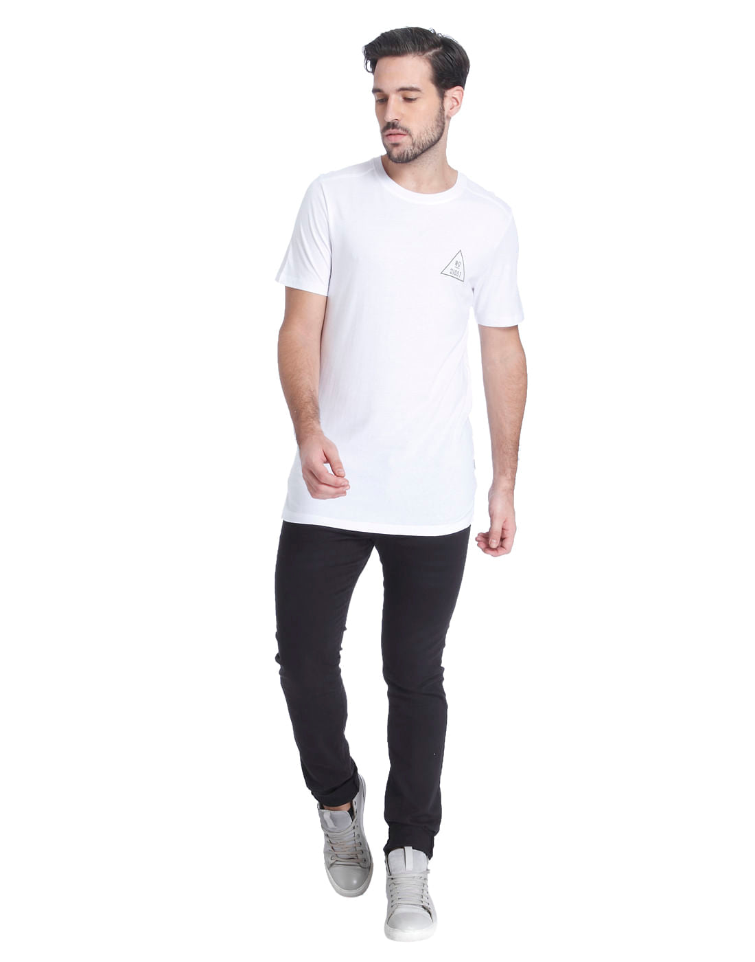 White Graphic Print Crew Neck T-Shirt