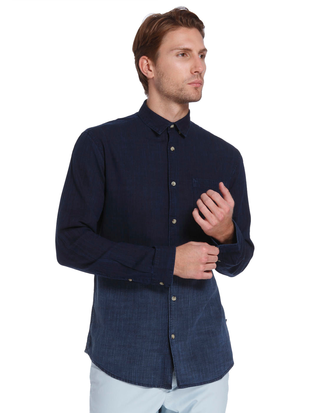 Casual Washed Linen Shirt - S