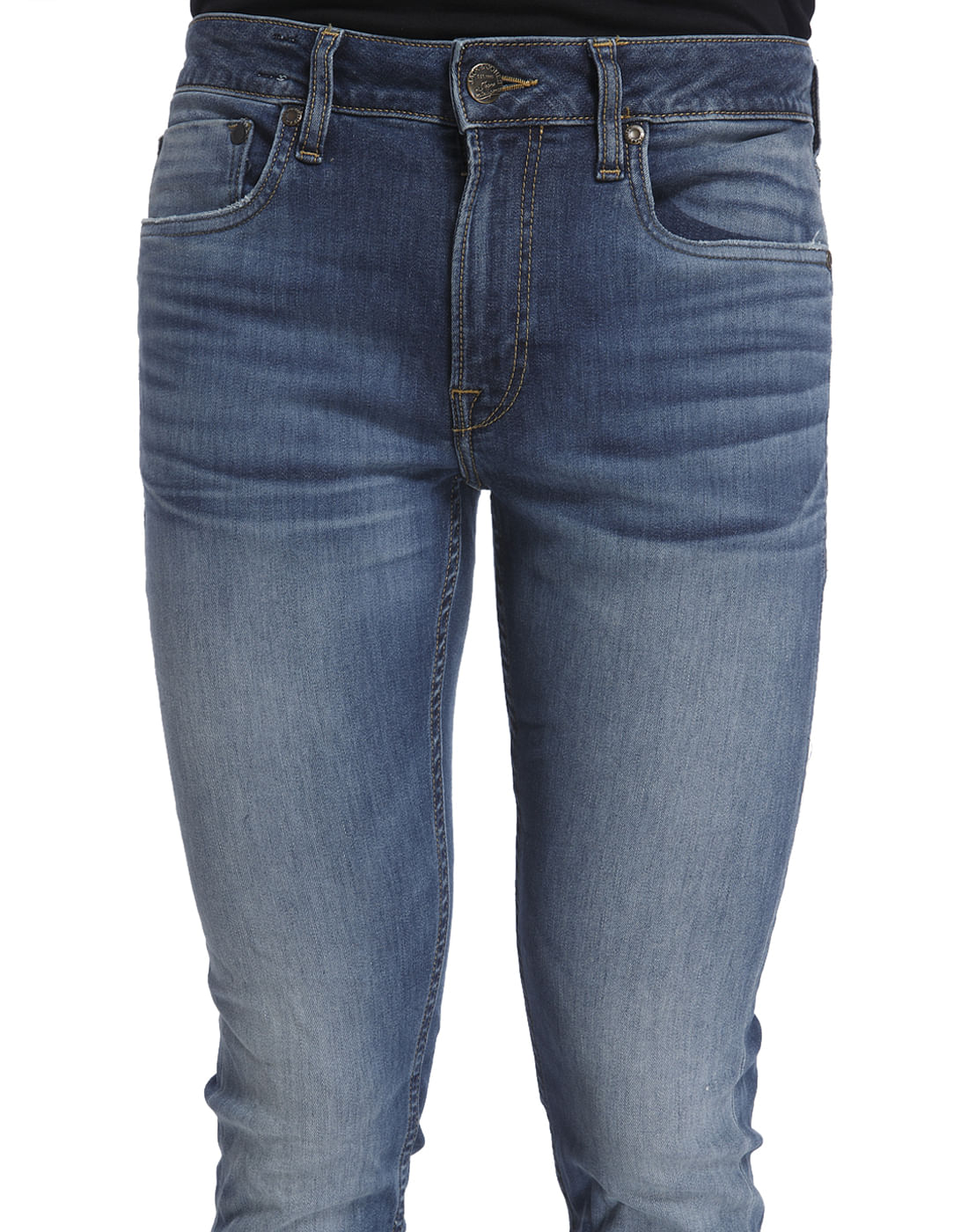 Blue Solid Denim Jeans