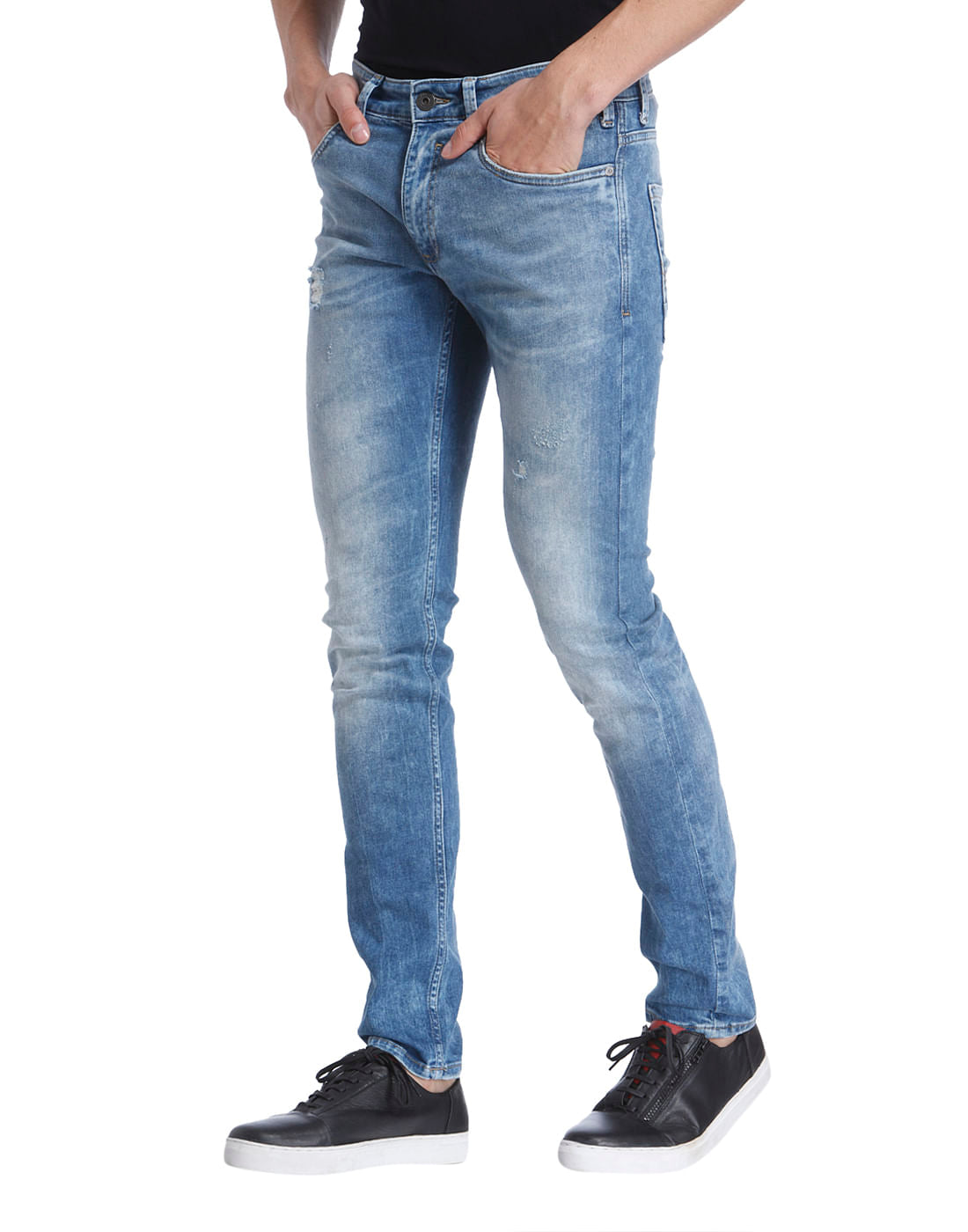 Blue Mild Distressed Jeans