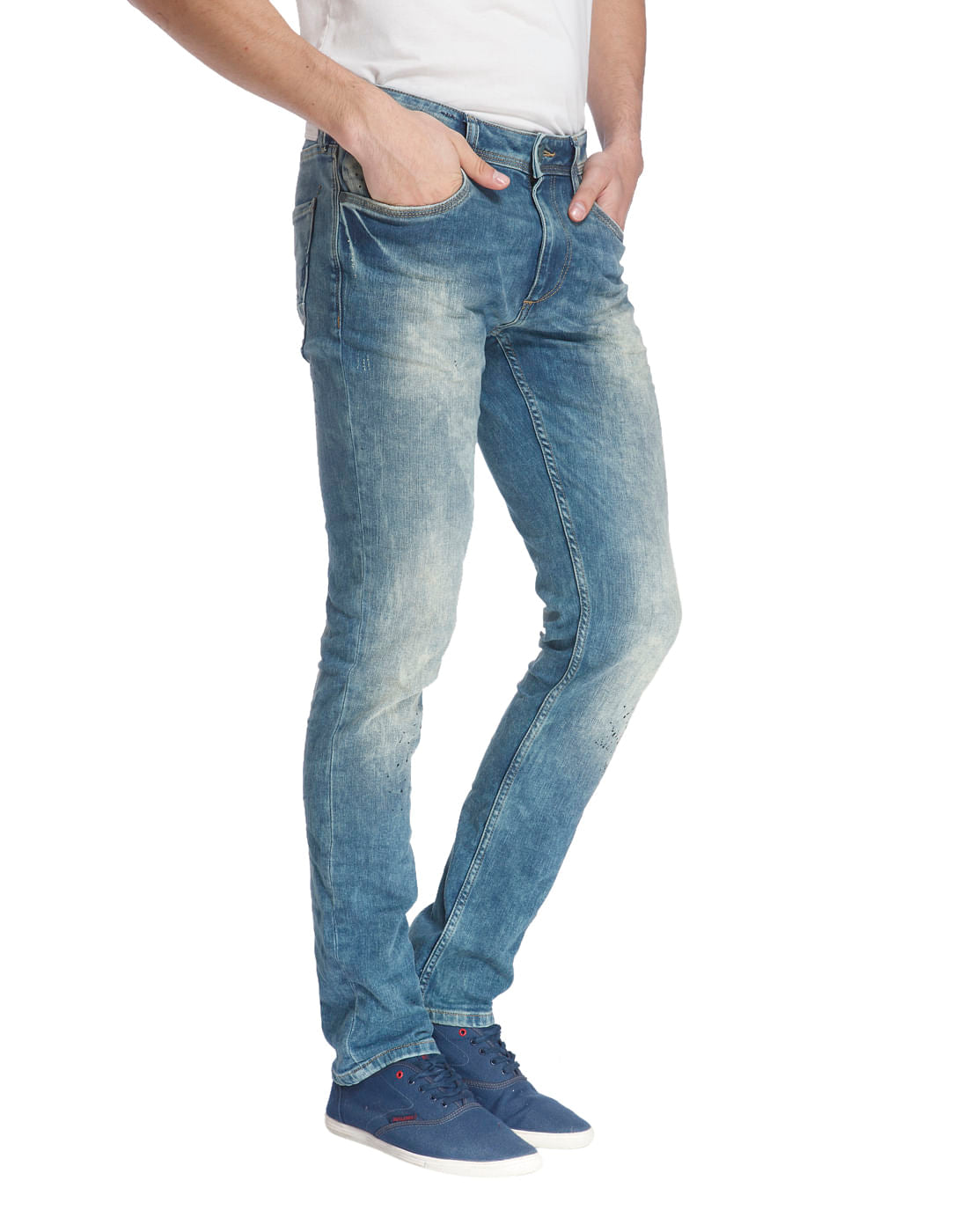 Blue Solid Denim Jeans