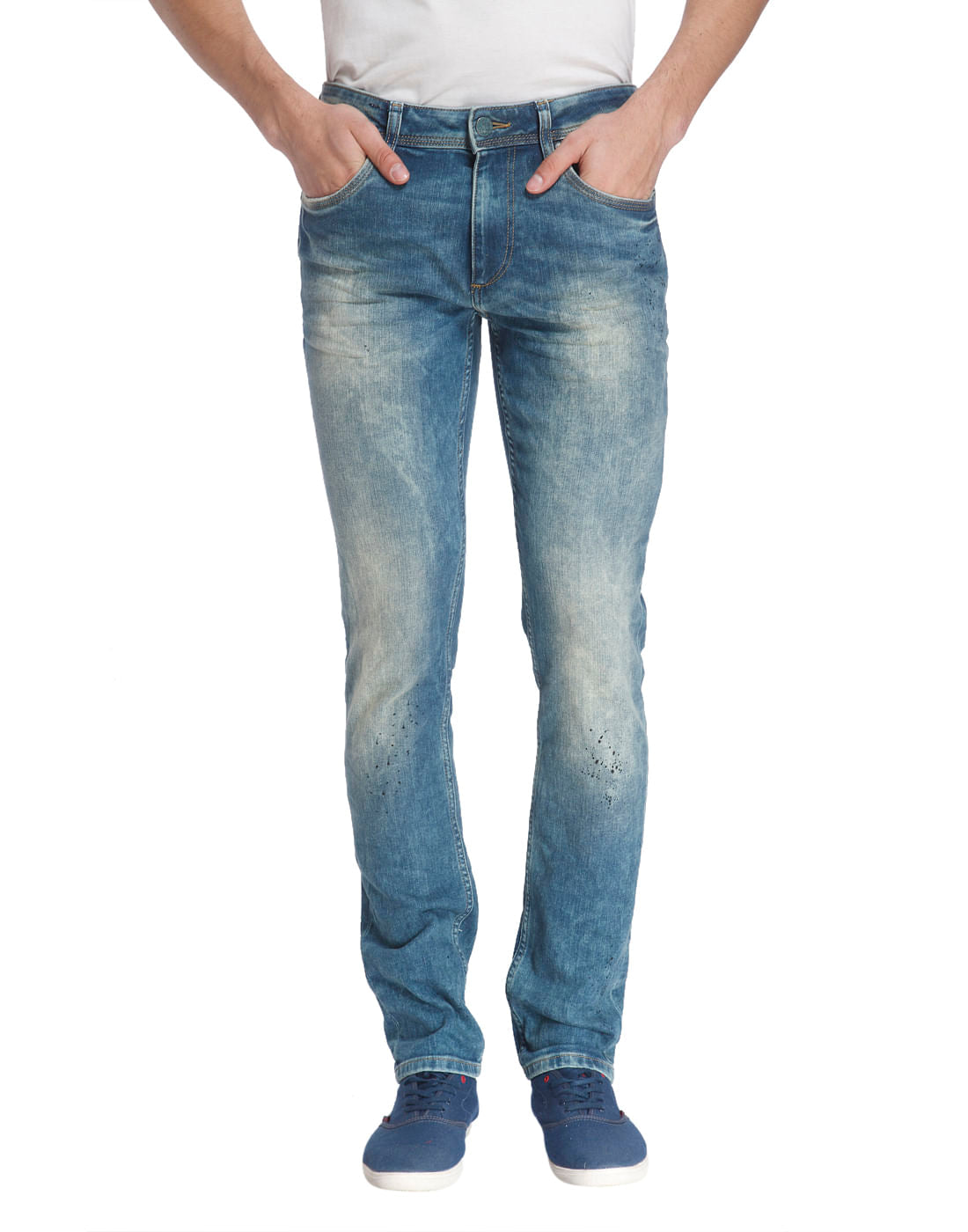 Blue Solid Denim Jeans