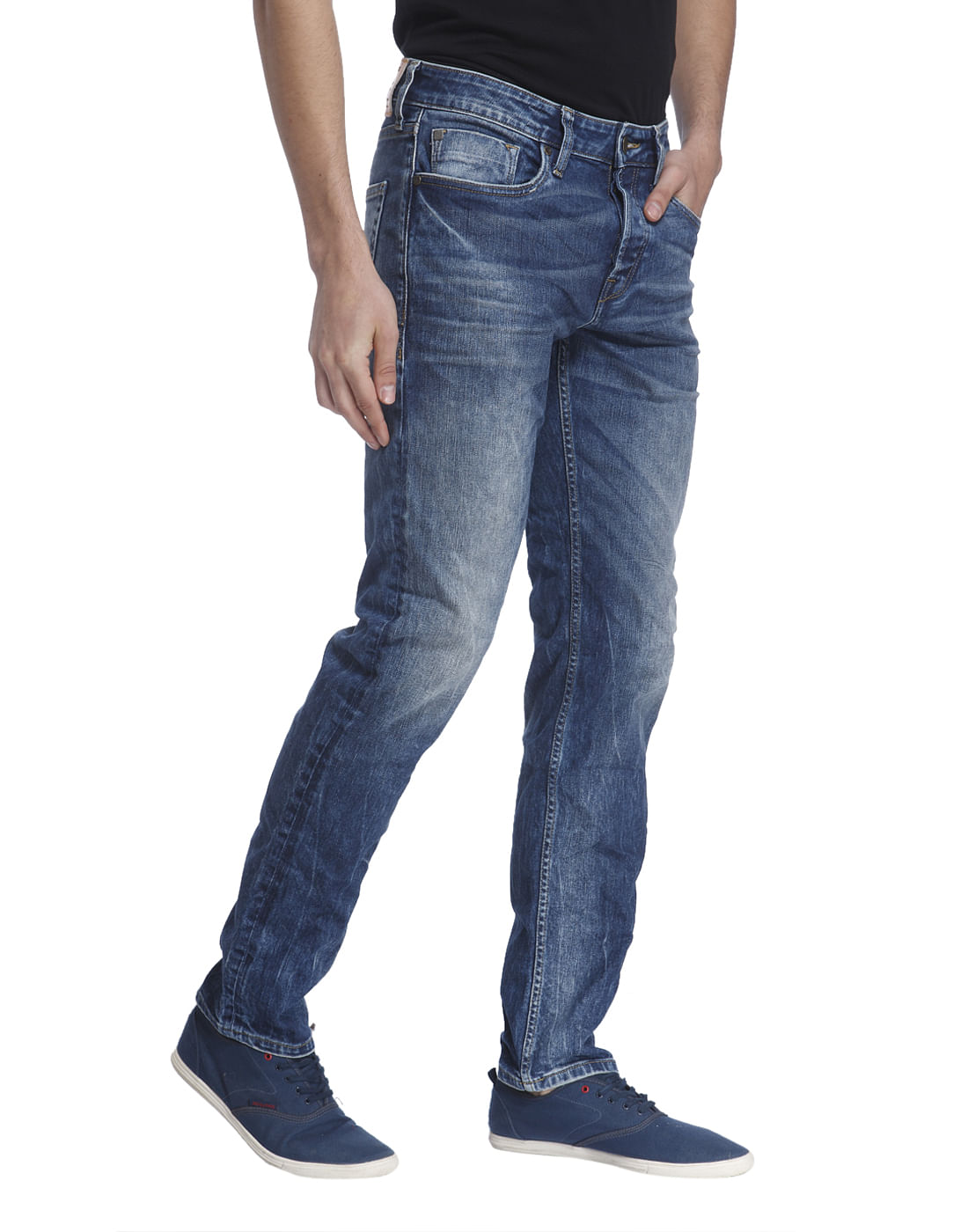 Blue Solid Denim Jeans