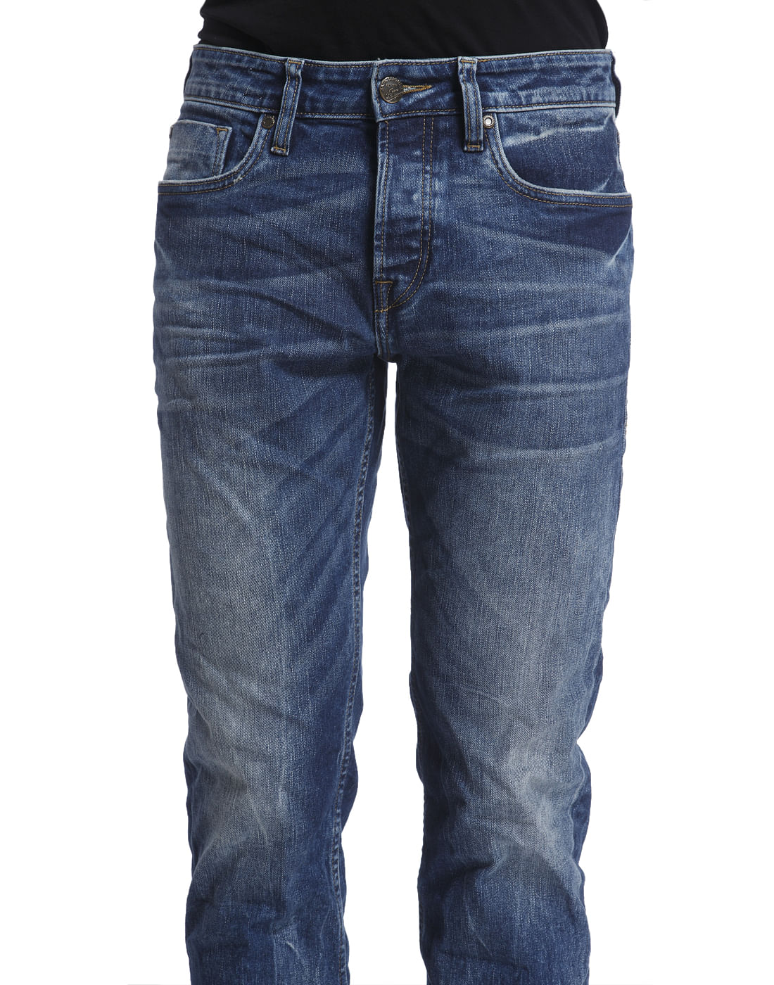 Blue Solid Denim Jeans