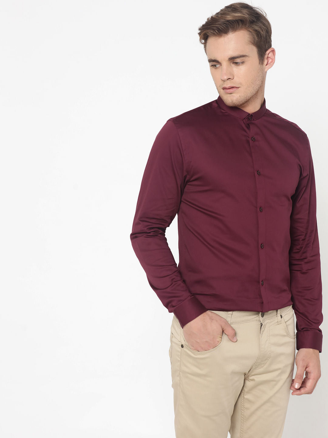 Burgundy Slim Fit Shirt