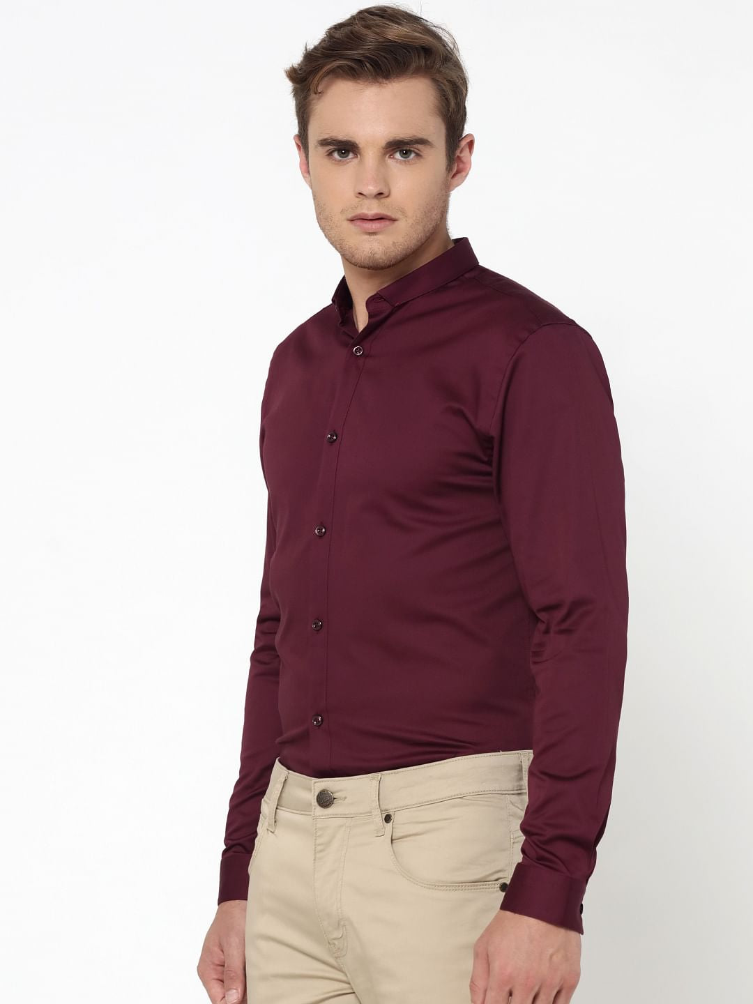 Burgundy Slim Fit Shirt